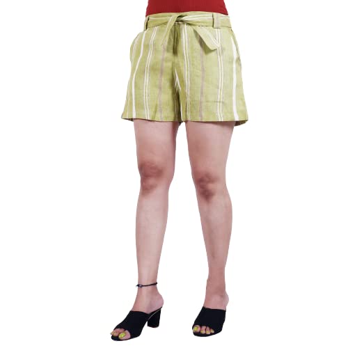 Women's Linen Cotton Printed Shorts