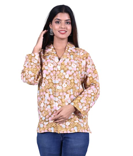 Women's/Girl's Floral Printed Summer coat for Sun Protection and Dust Pollution 100% Linen Cotton Coat