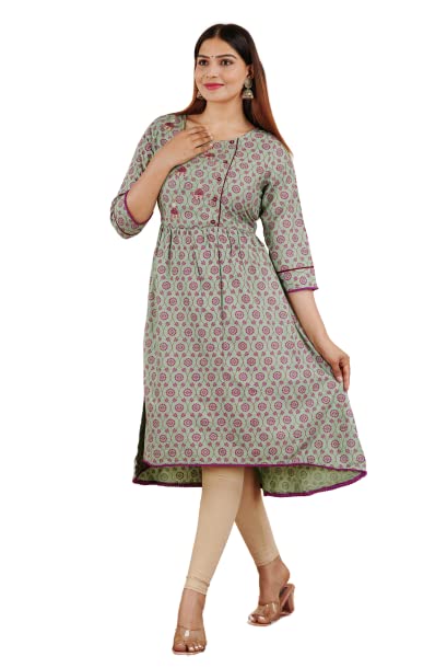 Capua  Women Rayon Floral Printed Embroidered Flared Kurta (MB-072)