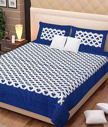 100% Cotton Double Bedsheet Combo Pack with 2 Bedsheet and 4 Pillow Covers, Multicolor