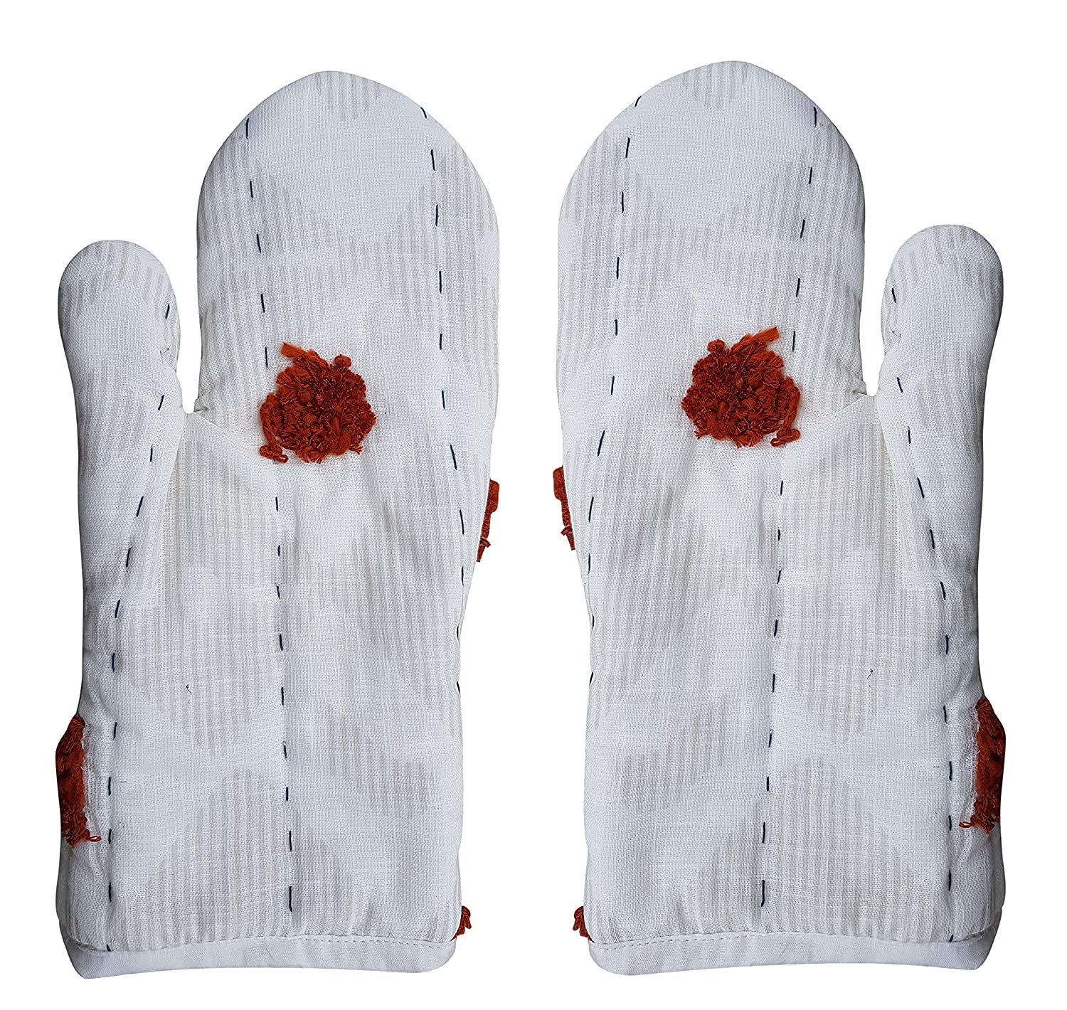 Cotton Heat Proof Microwave Oven Gloves & Heating Pad Combo (Multi-30)