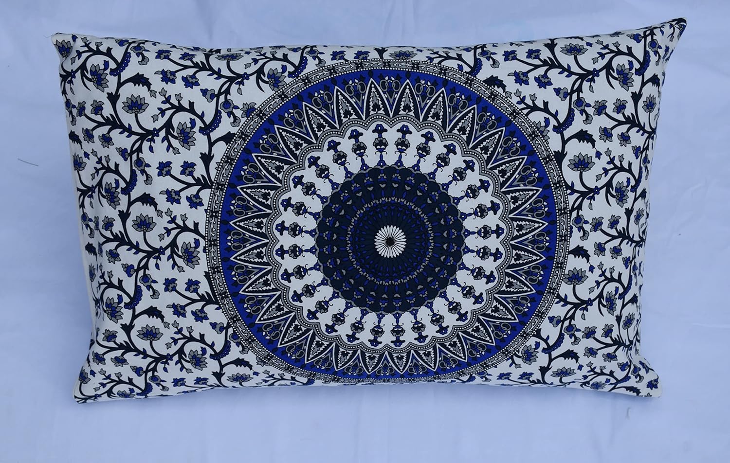 Capua Cotton King Size Pillow Covers Blue (18X28 Inch Pillow Cover)