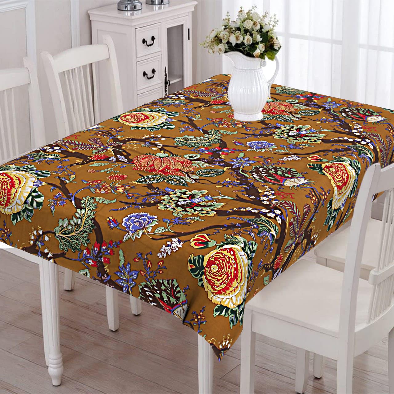 CAPUA Pure Cotton Printed Table Cover (Rust)