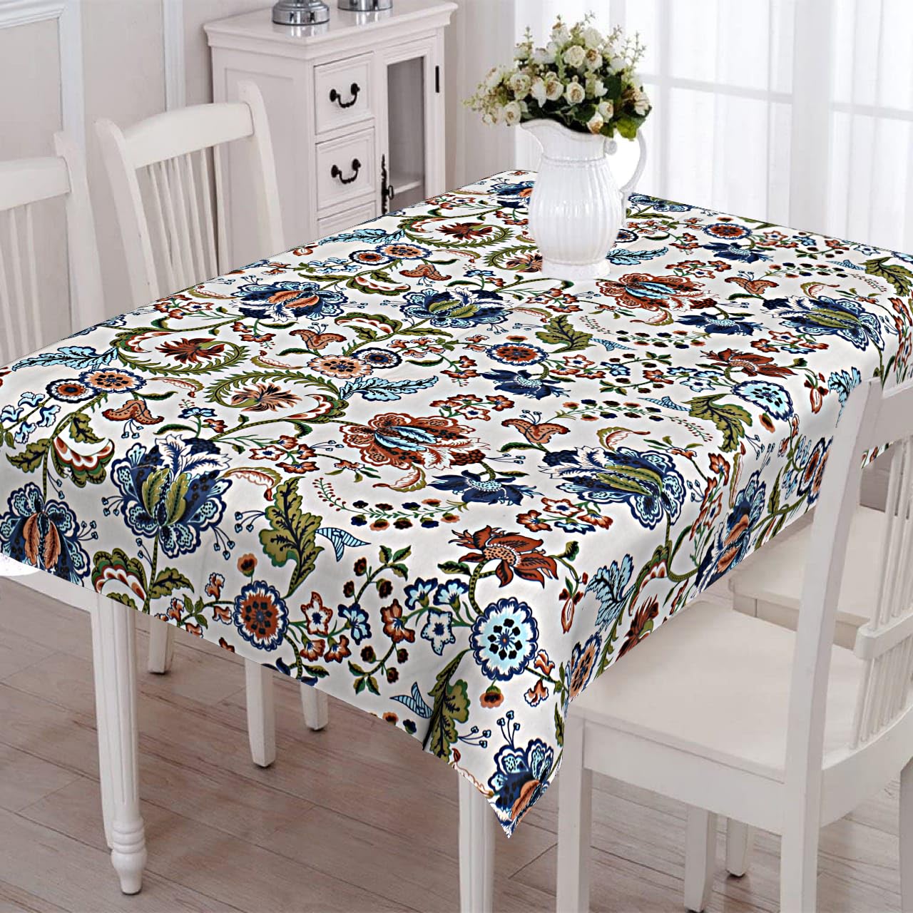CAPUA Pure Cotton Printed Table Cover (Multicolour)