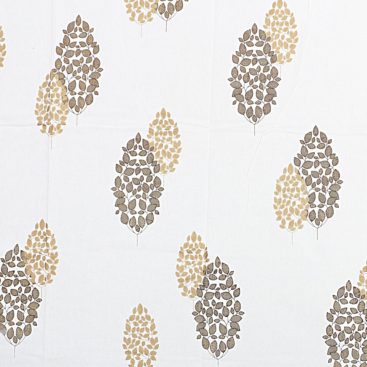CAPUA Pure Cotton Printed Table Cover (White Gold)