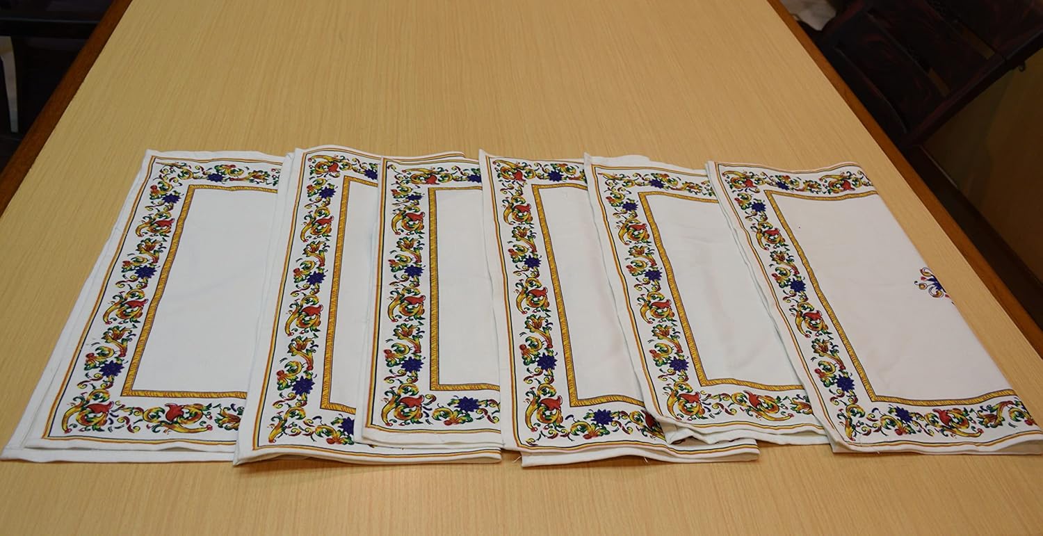 Cotton Dining Table Napkins Kitchen Napkin/Table Linen/Dinning Table Napkin (18X18 inch 6 Pcs) White