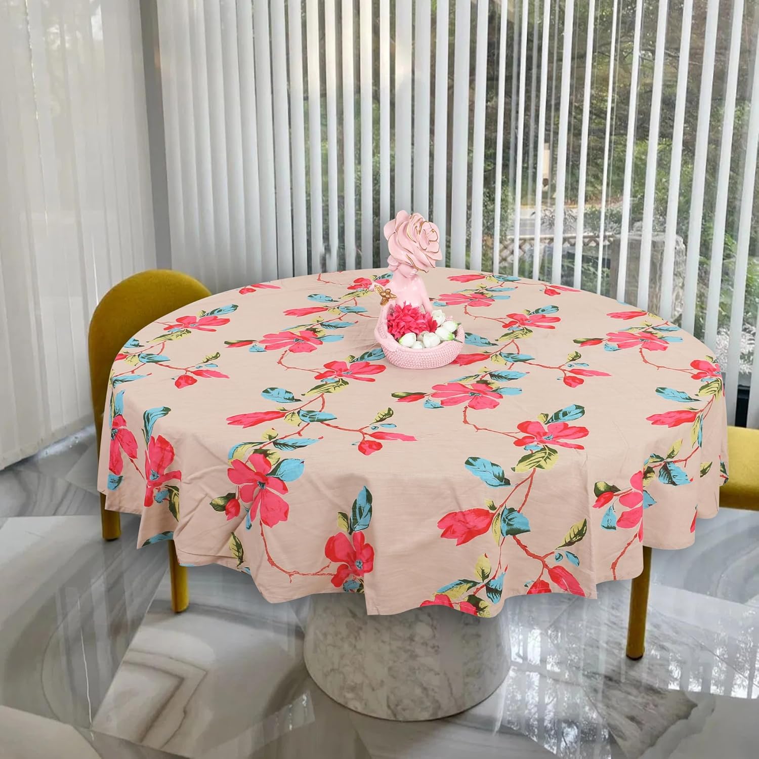 CAPUA Pure Cotton Printed Table Cover Round