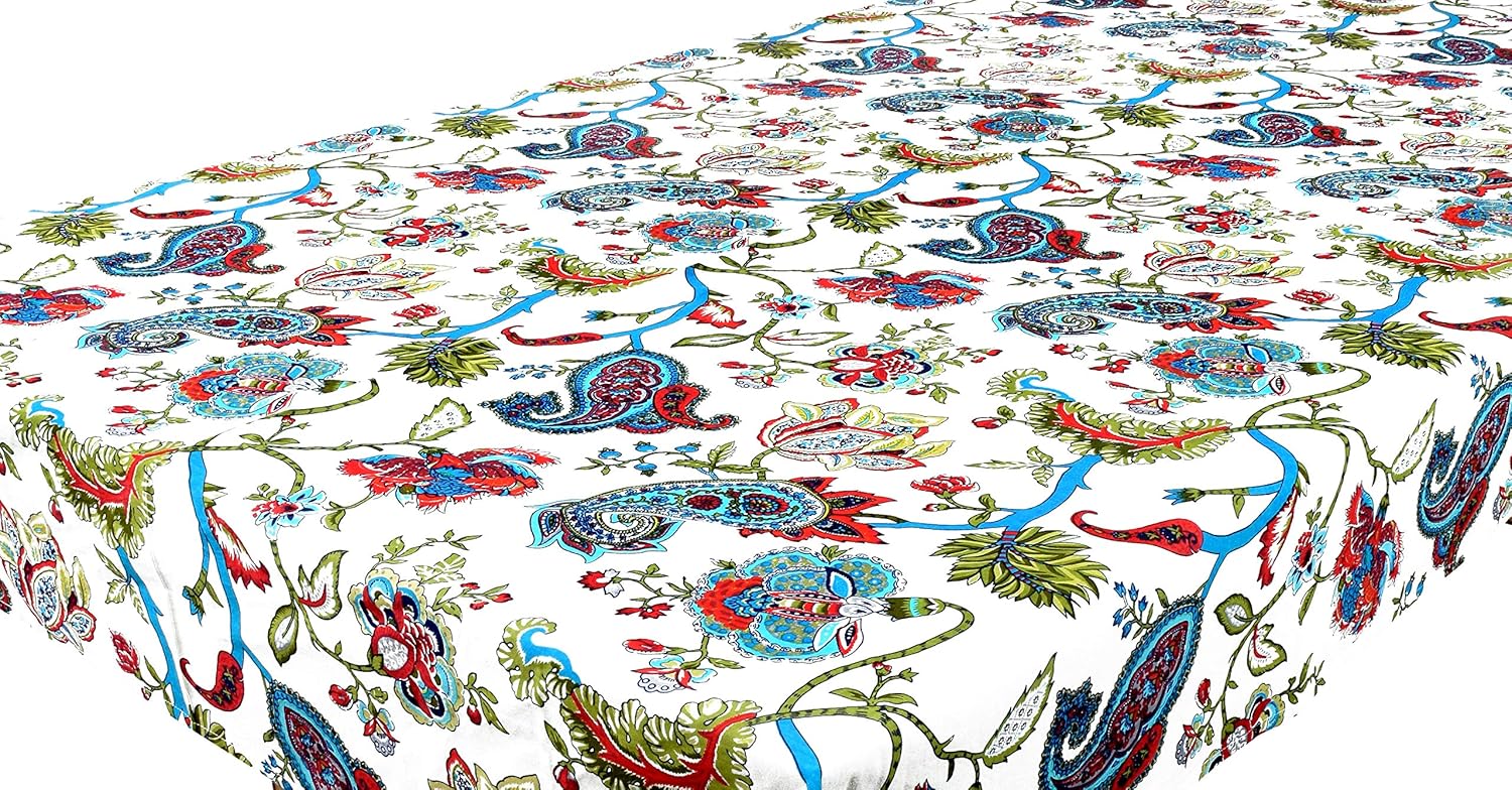 Designer Multicolor Floral 6 Seater Dining Table Cover Floral Print