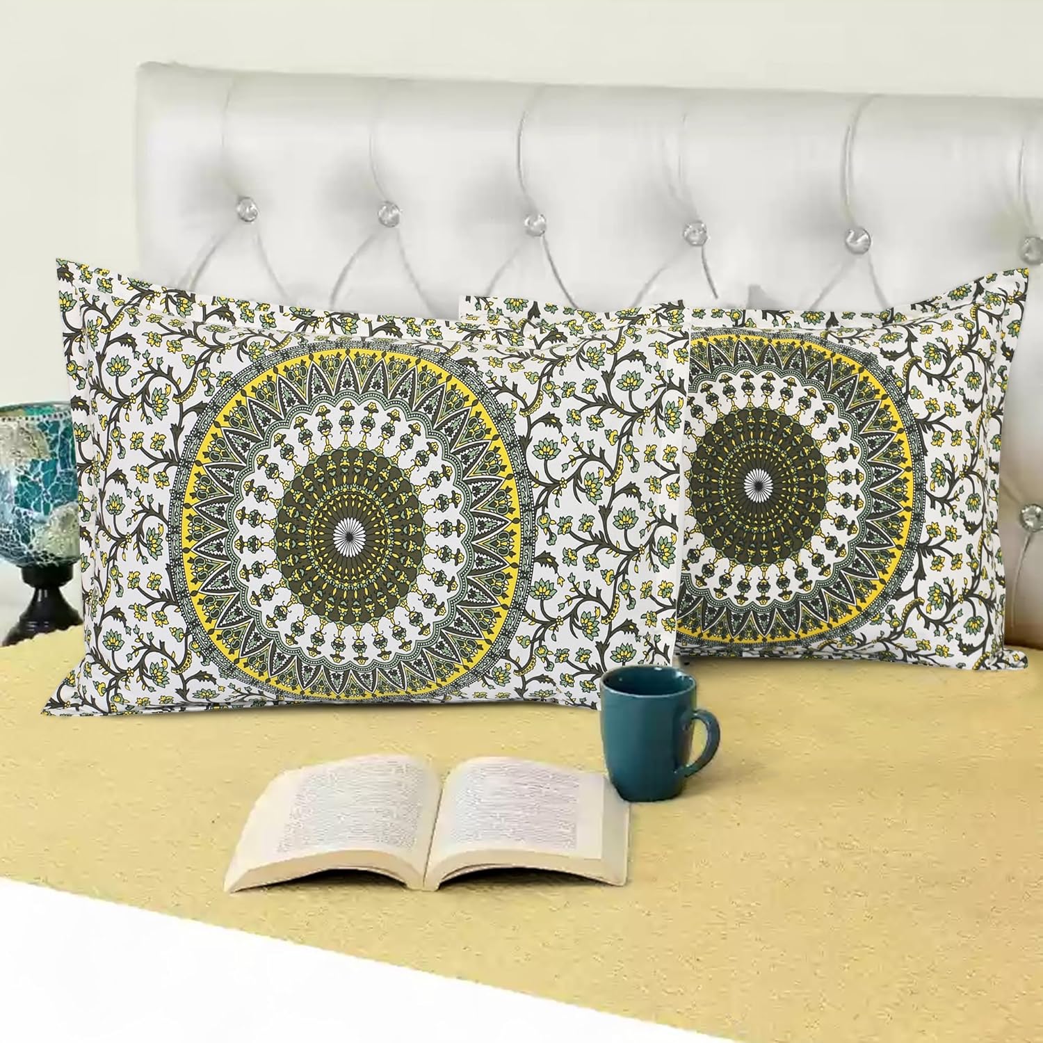 Pure Cotton Printed Pillow Cover, Size- 18x28 inch. (Zipper Pillow Cover)