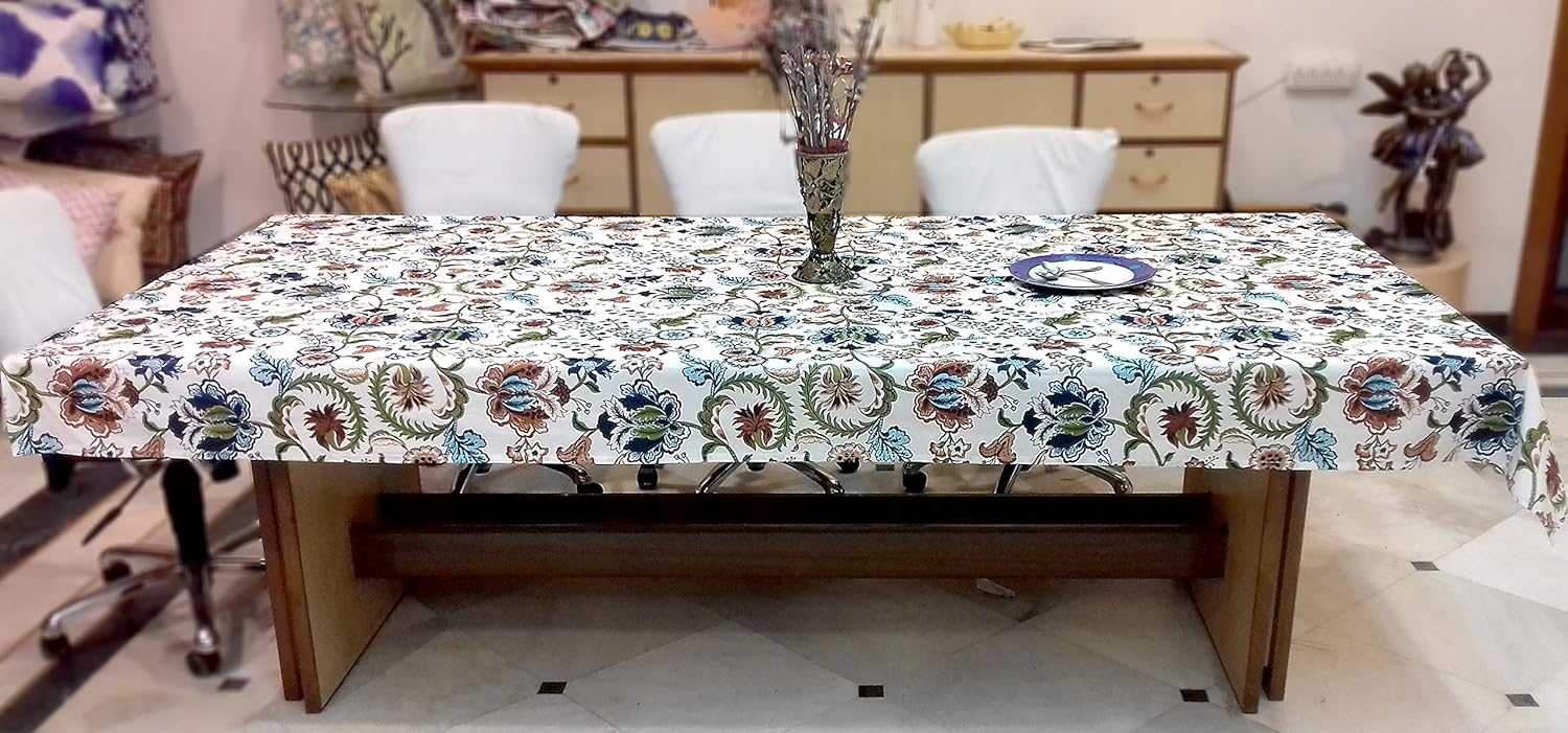 Capua Cotton Multi Flower Table Cover/Tablecloth (72X108 Inch)