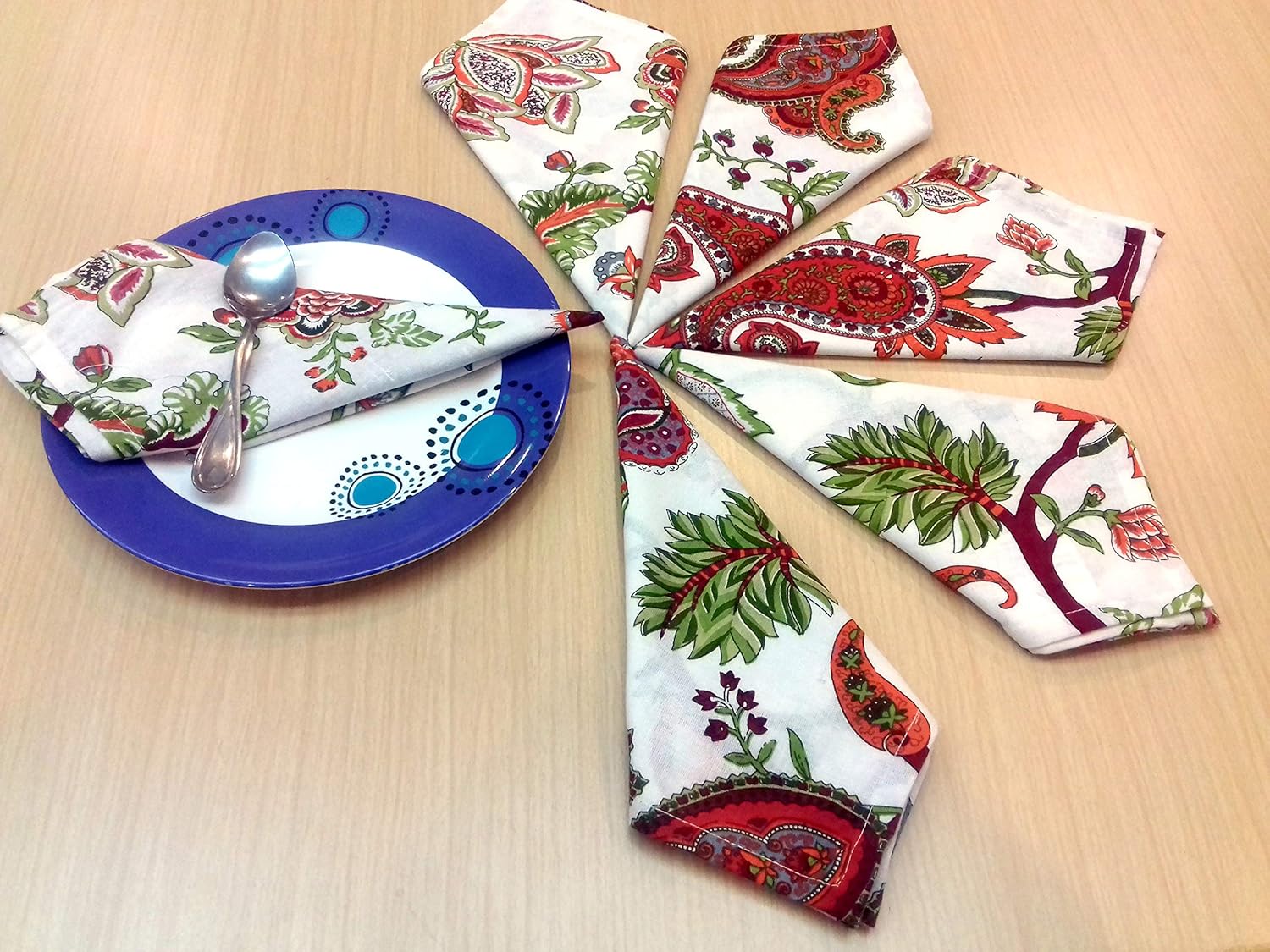 Dinner Table Napkins Printed Napkin Set Cotton Dining Table Napkin (Set of 4)