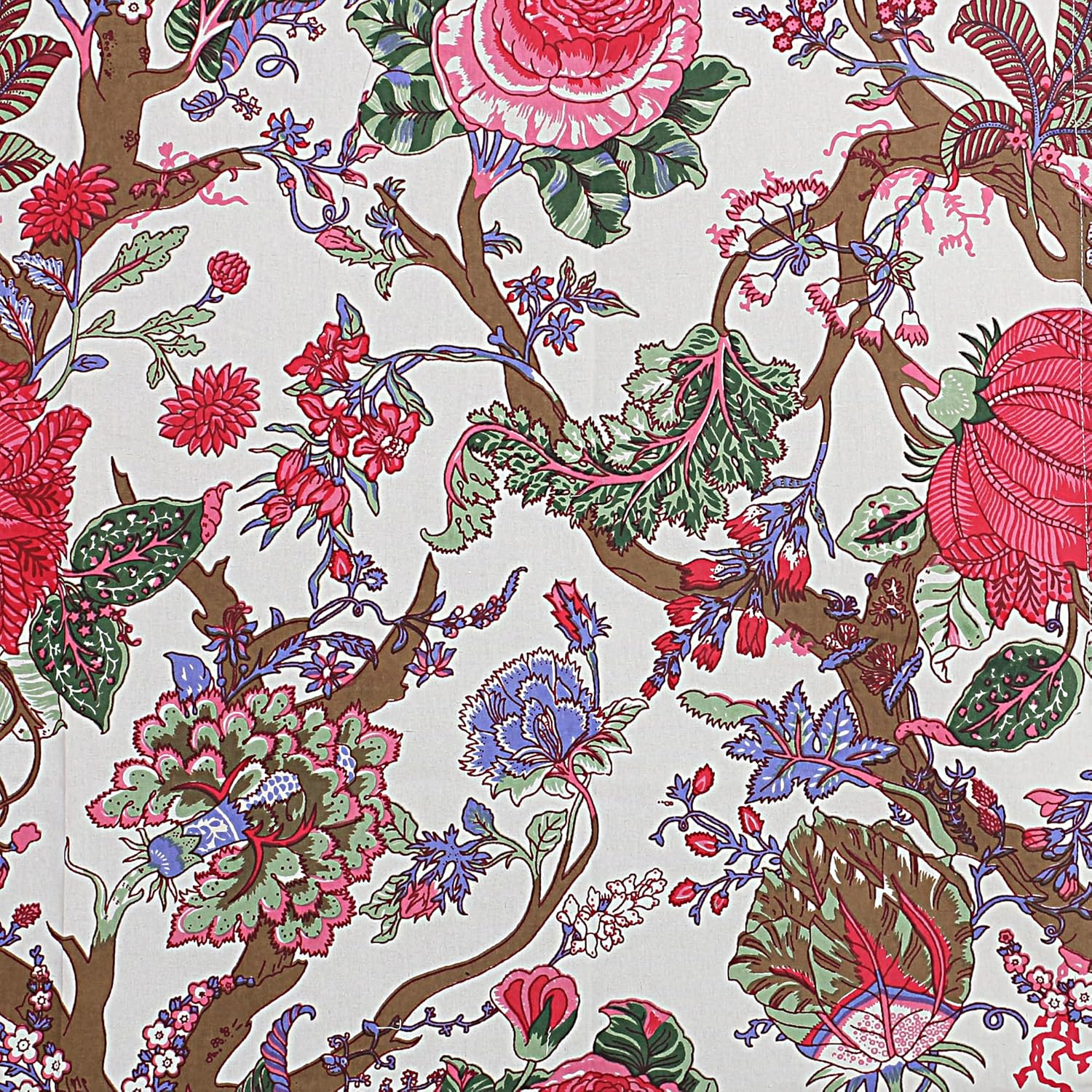 CAPUA Pure Cotton Printed Table Cover (White Multi)