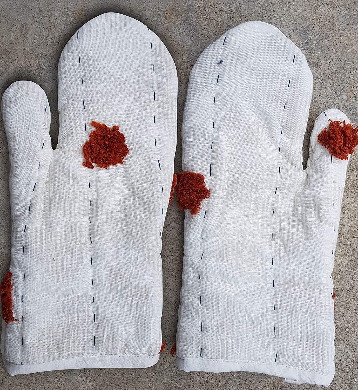 Cotton Heat Proof Microwave Oven Gloves & Heating Pad Combo (Multi-30)