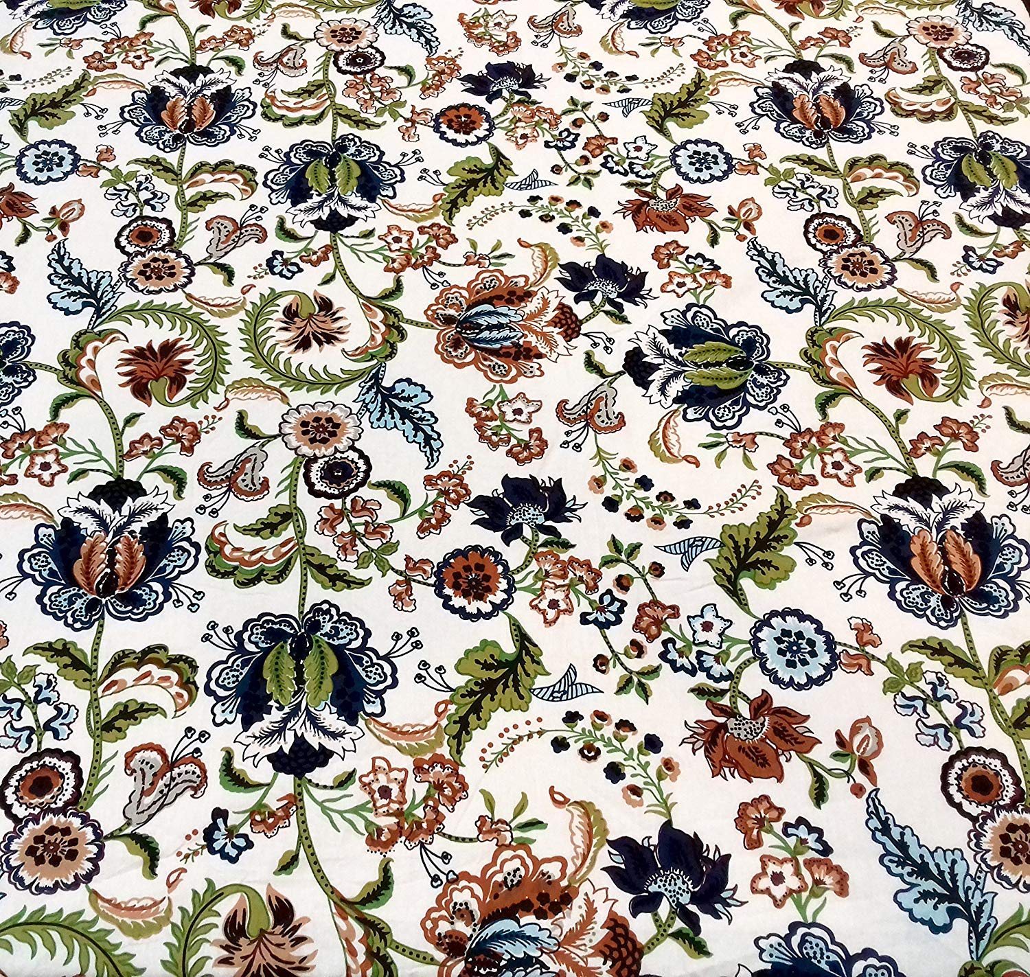 Capua 100% Cotton 6 Seater Dining Table Cover/Tablecloth Multi Flower (65 X 90 Inch)