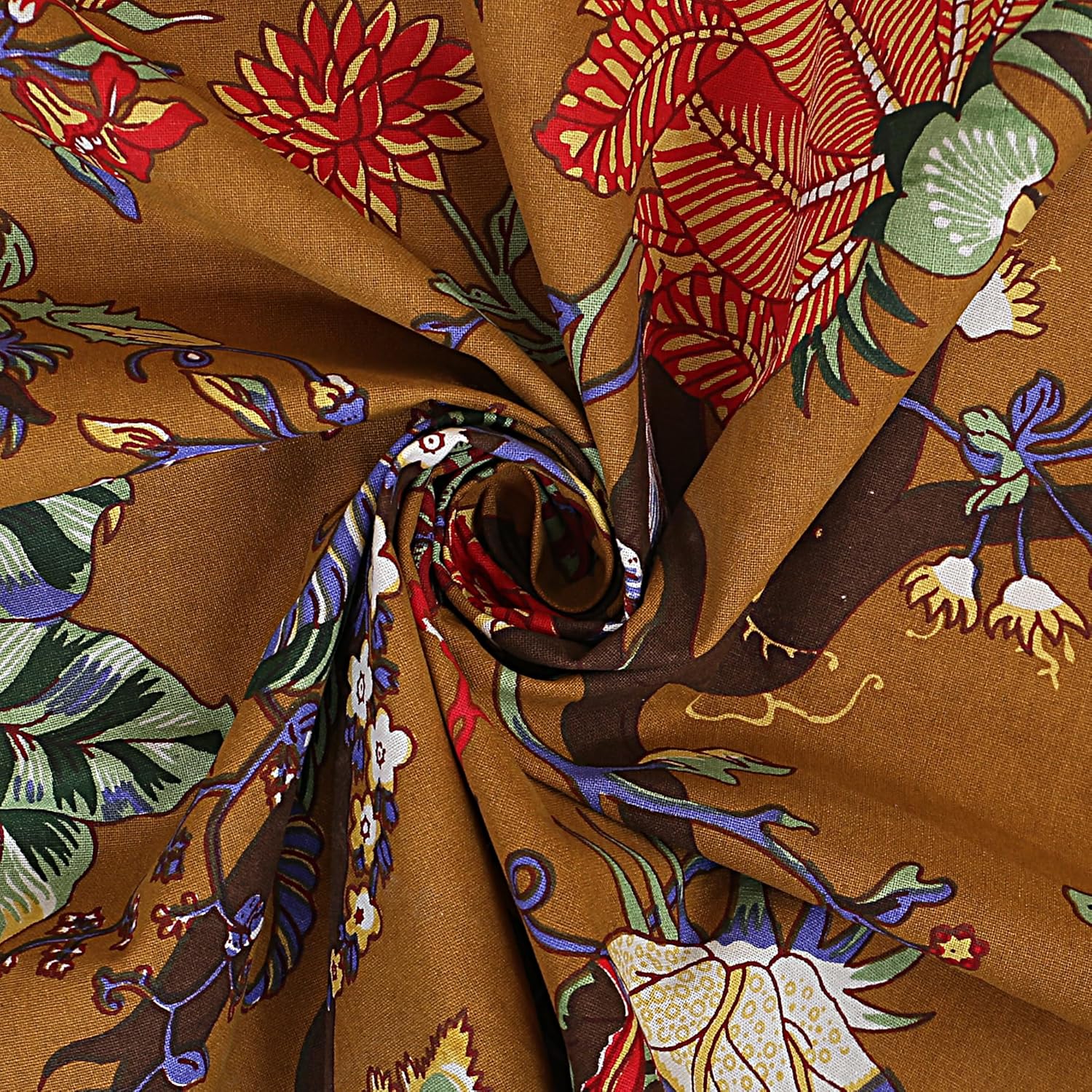 CAPUA Pure Cotton Printed Table Cover (Rust)
