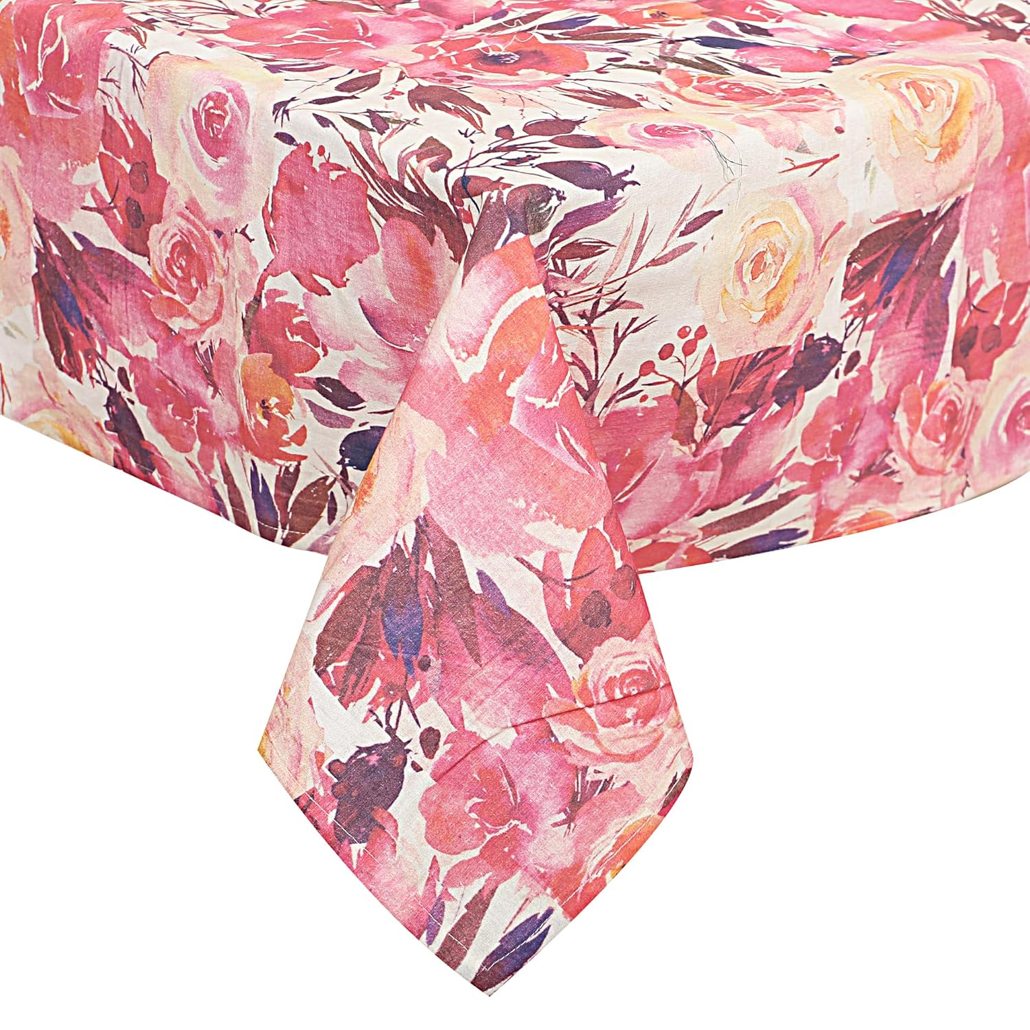 CAPUA Pure Cotton Printed Table Cover (Peach)