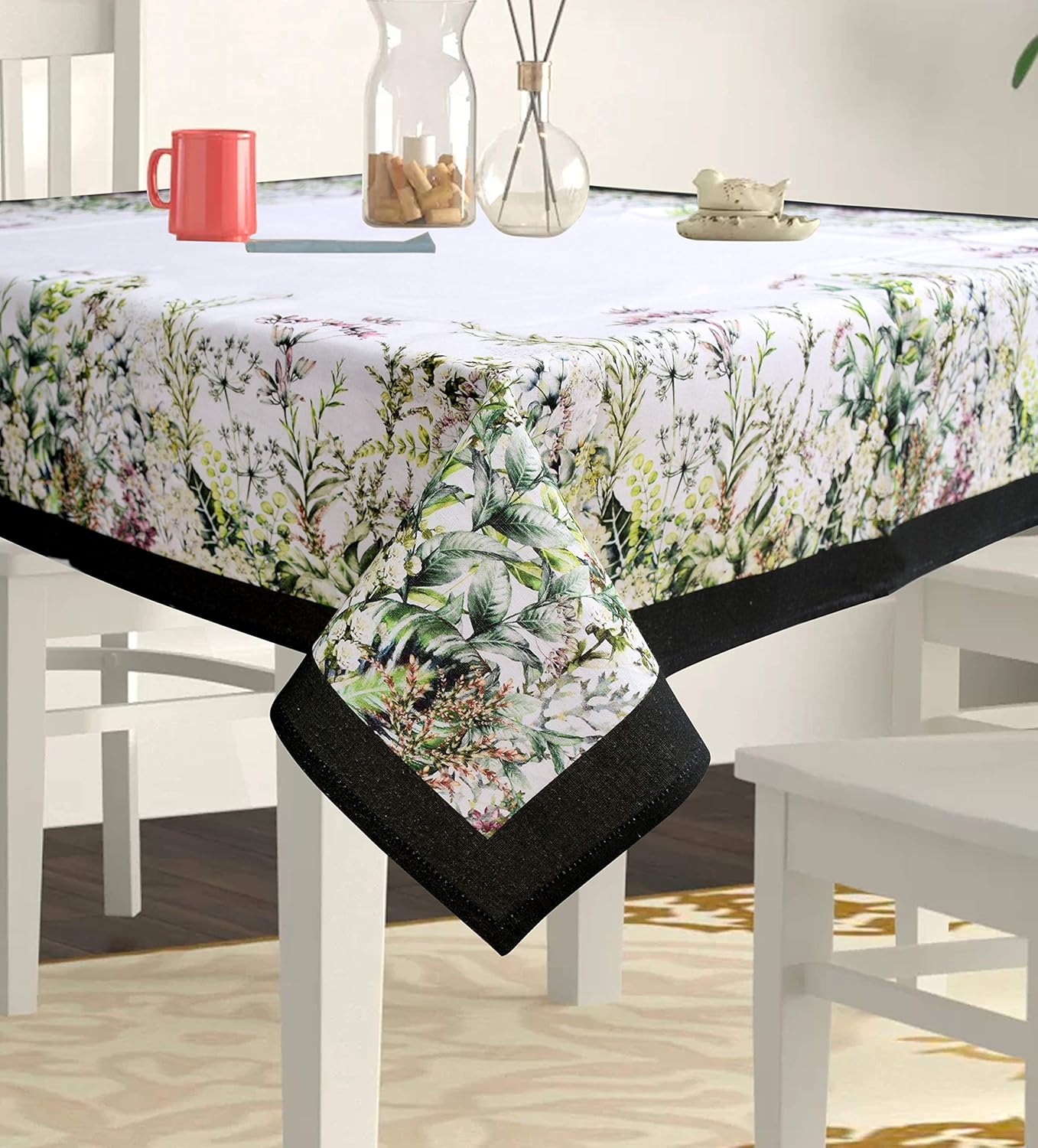 Capua 100% Cotton Digital Printed Dining Tablecloth - Dining Table Cover Multicolored (40X40 Inch)
