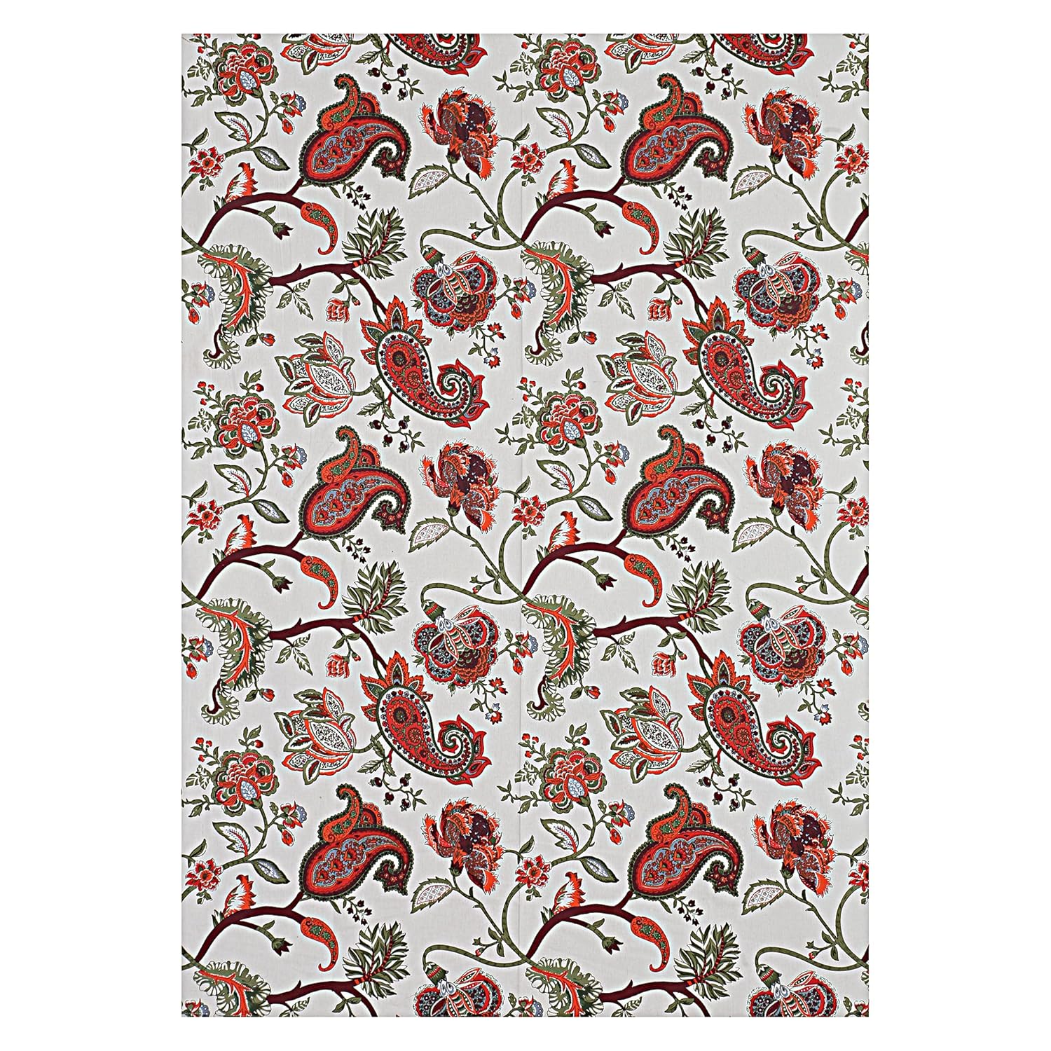 CAPUA Pure Cotton Printed Table Cover (Red)