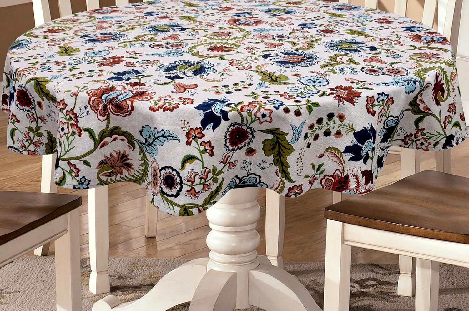 Designer Multicolor Floral 6 Seater Dining Table Cover Floral Print