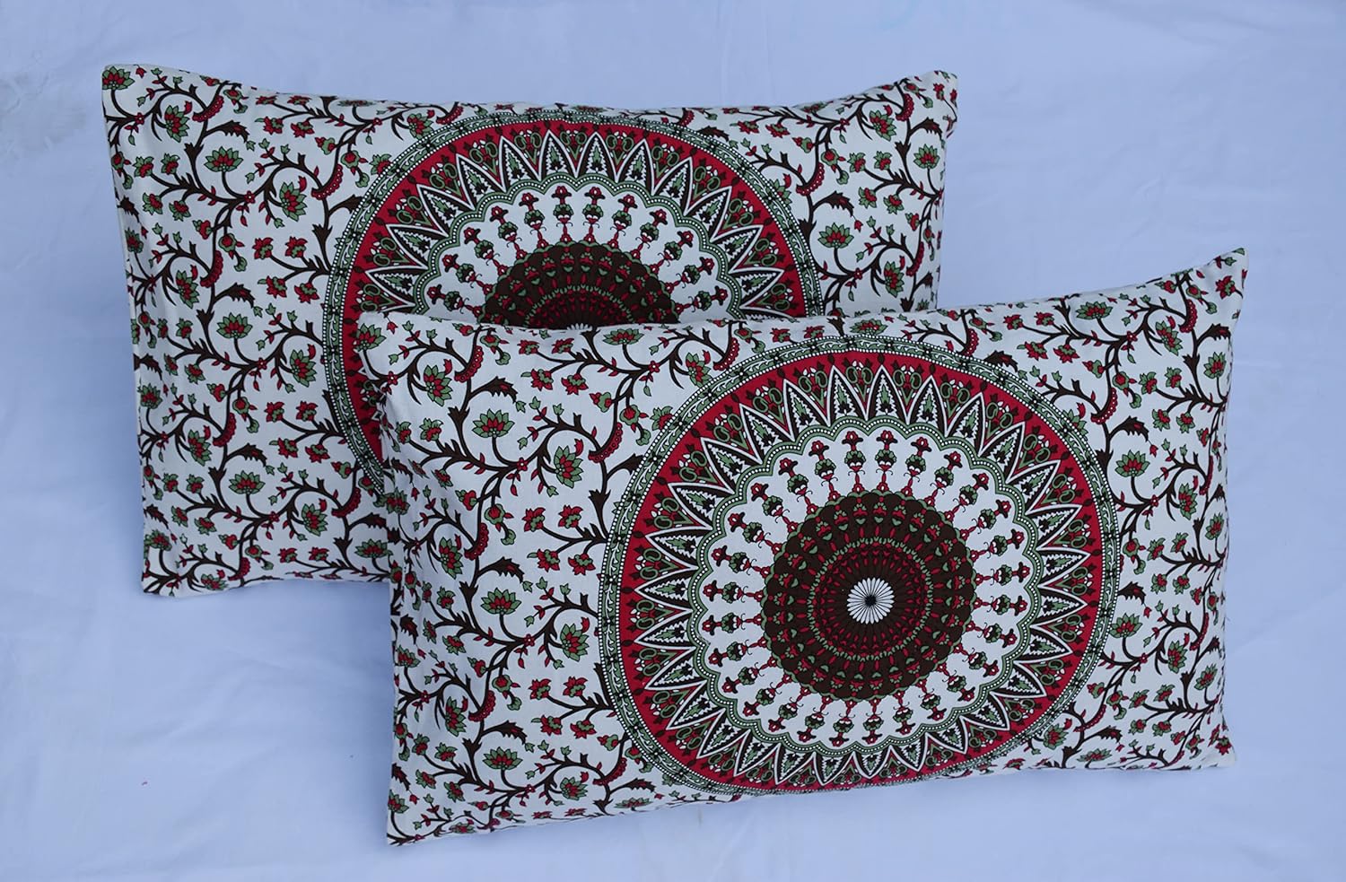 Capua  Cotton King Size Pillow Covers Red (18X28 Inch Pillow Cover,2Pcs)