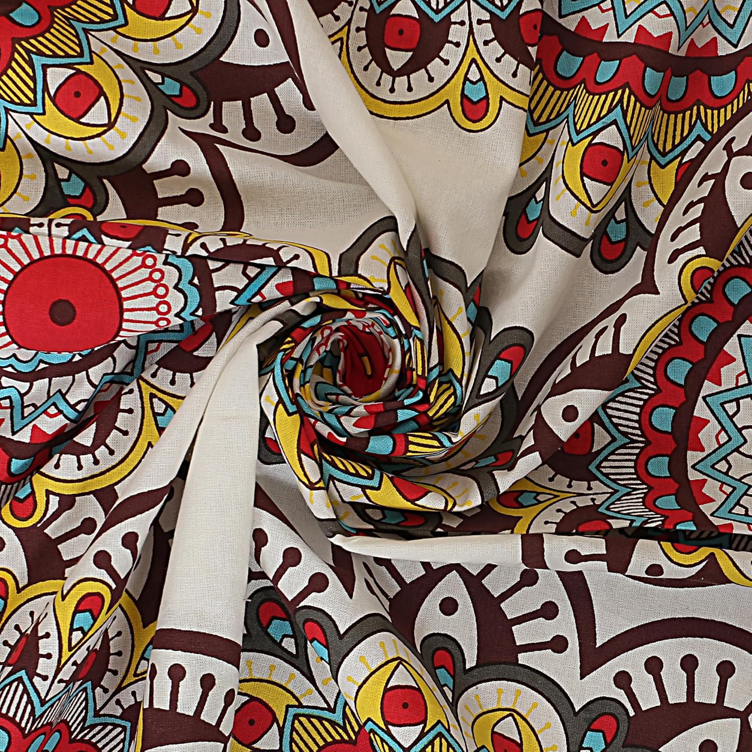 CAPUA Pure Cotton Printed Table Cover. (Multi Yellow)