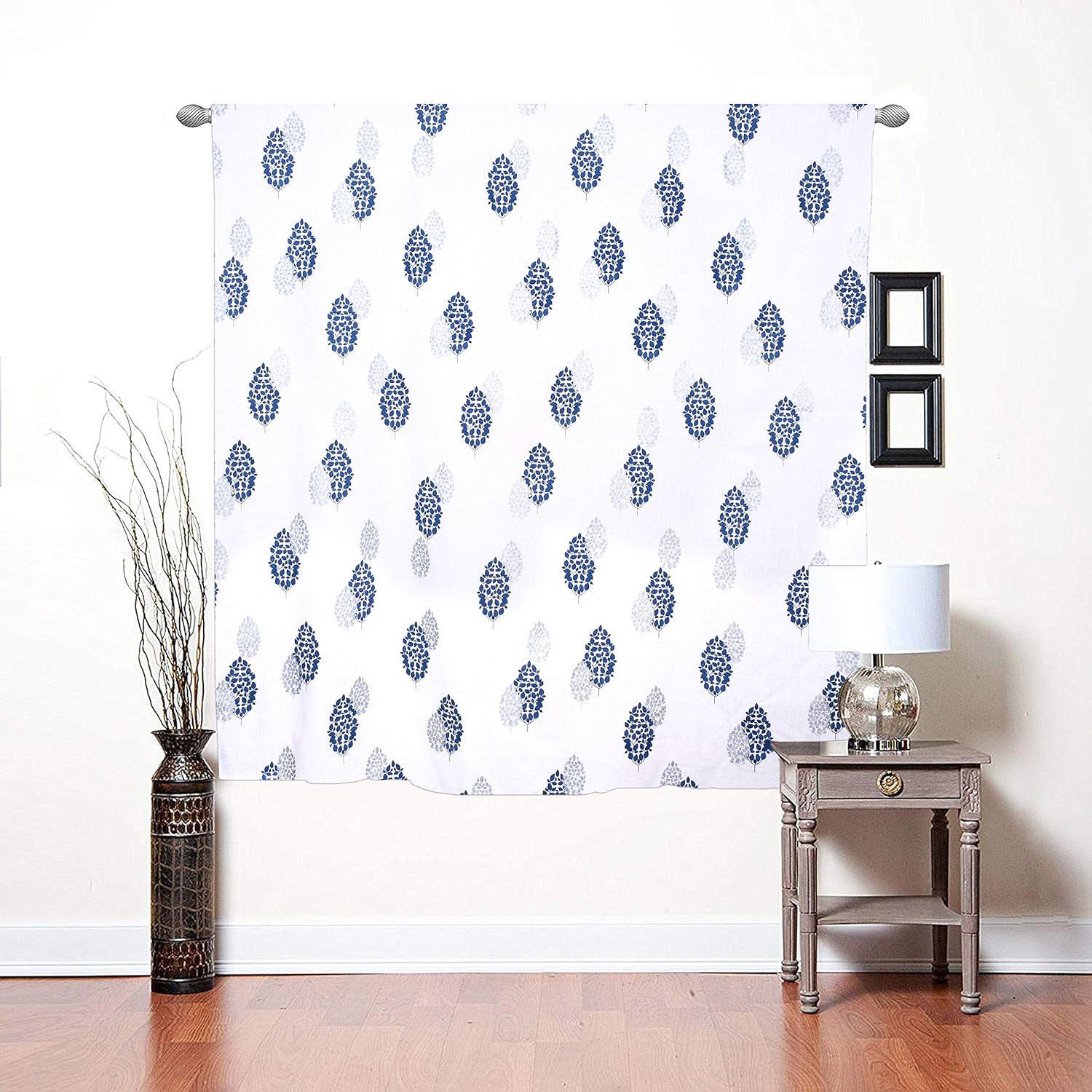 Cotton Print Rod Pocket 7 feet Window Curtain Panel