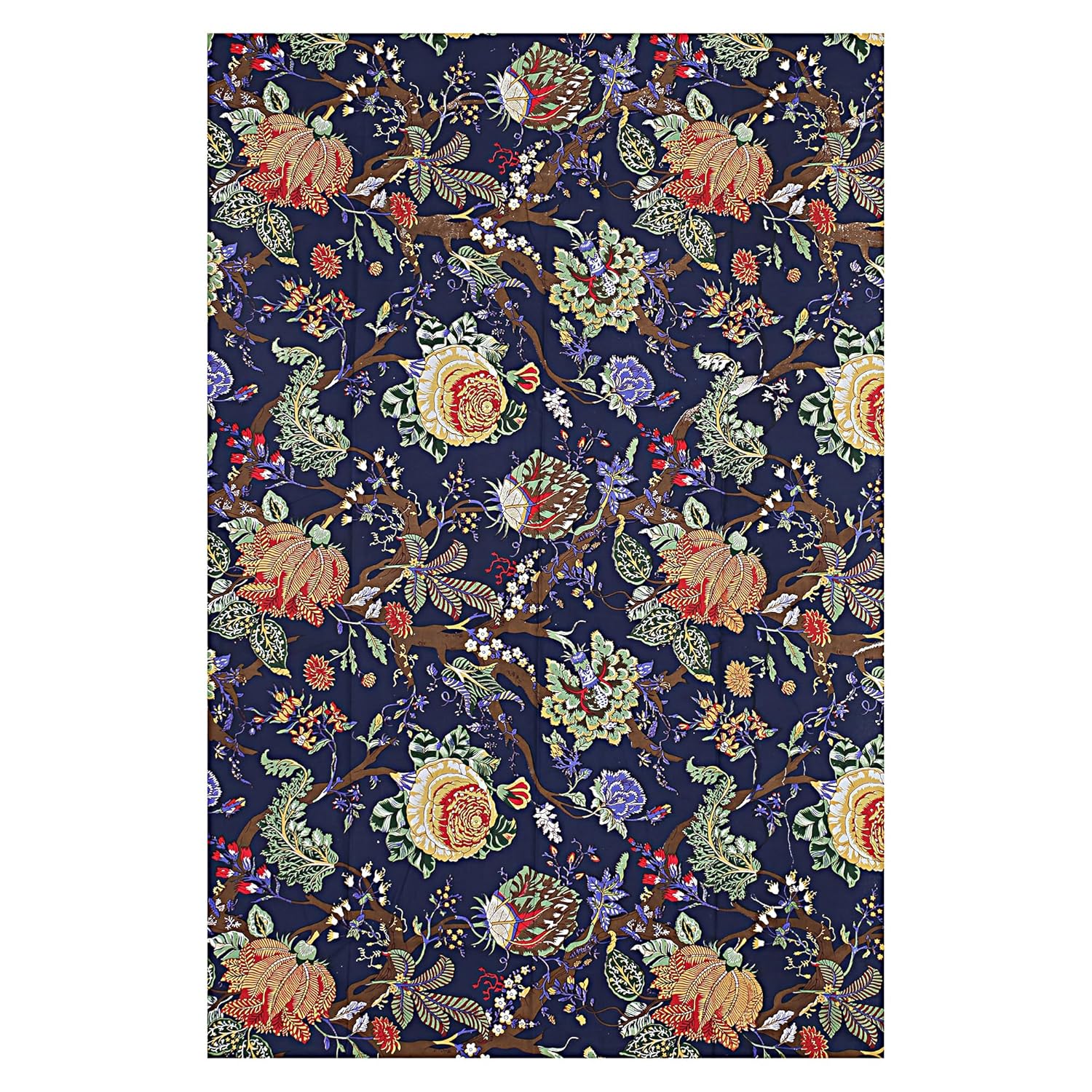 CAPUA Pure Cotton Printed Table Cover (Dark Blue)
