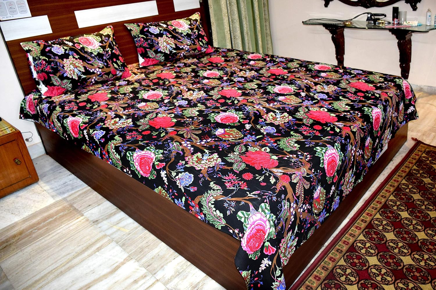 Capua 100% Cotton Double Bedsheet Combo Pack with 2 Bedsheet and 4 Pillow Covers, Multicolor