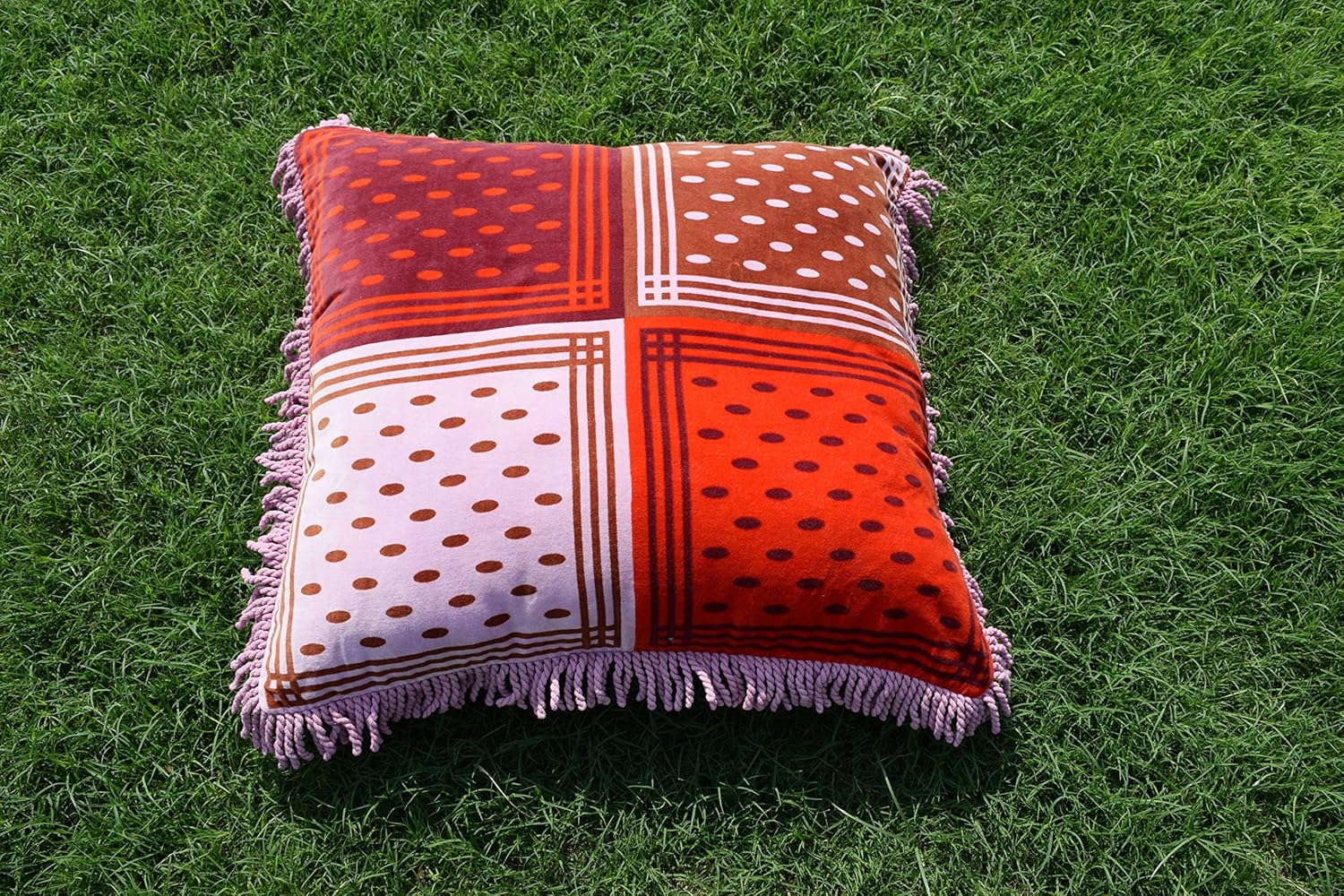 Velvet Printed 25X25 Inch Pillow Cover Set of 1Pcs (Multi)