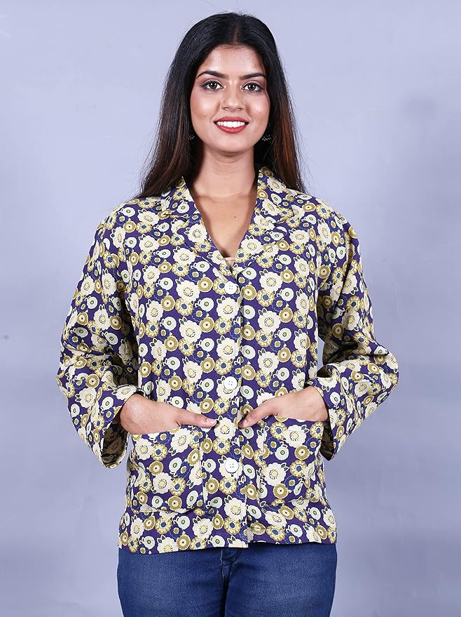 Women's/Girl's Floral Printed Summer coat for Sun Protection and Dust Pollution 100% Linen Cotton Coat (Copy)