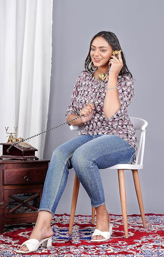 Women's Casual Printed Cotton Multi Top