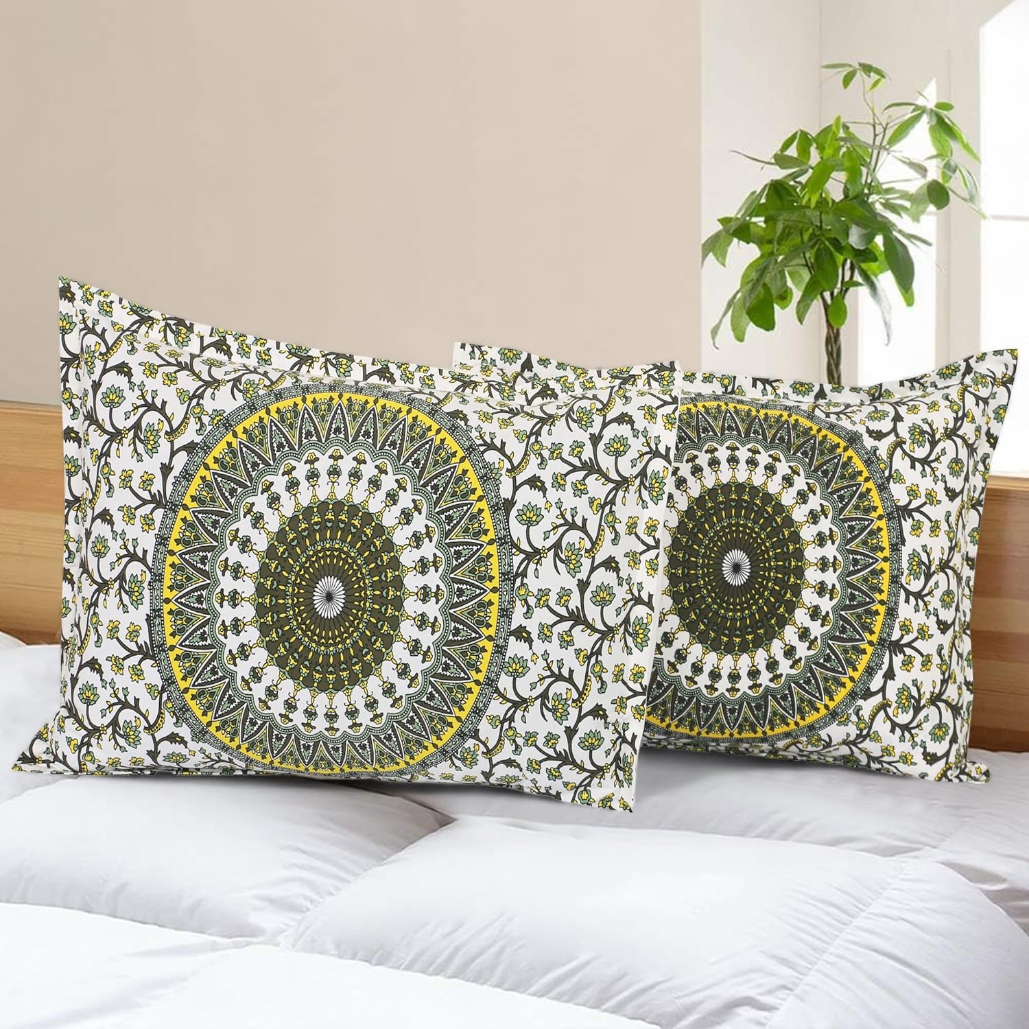 Pure Cotton Printed Pillow Cover, Size- 18x28 inch. (Zipper Pillow Cover)