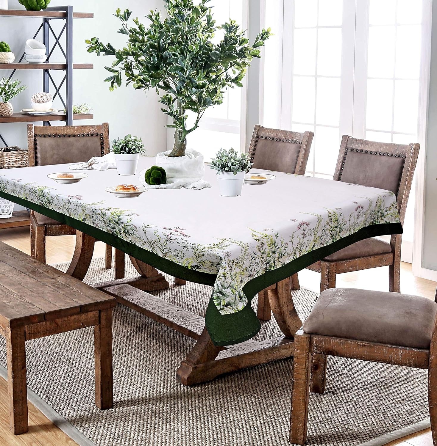 Capua 100% Cotton Digital Printed Dining Tablecloth - Dining Table Cover Multicolored (40X40 Inch)
