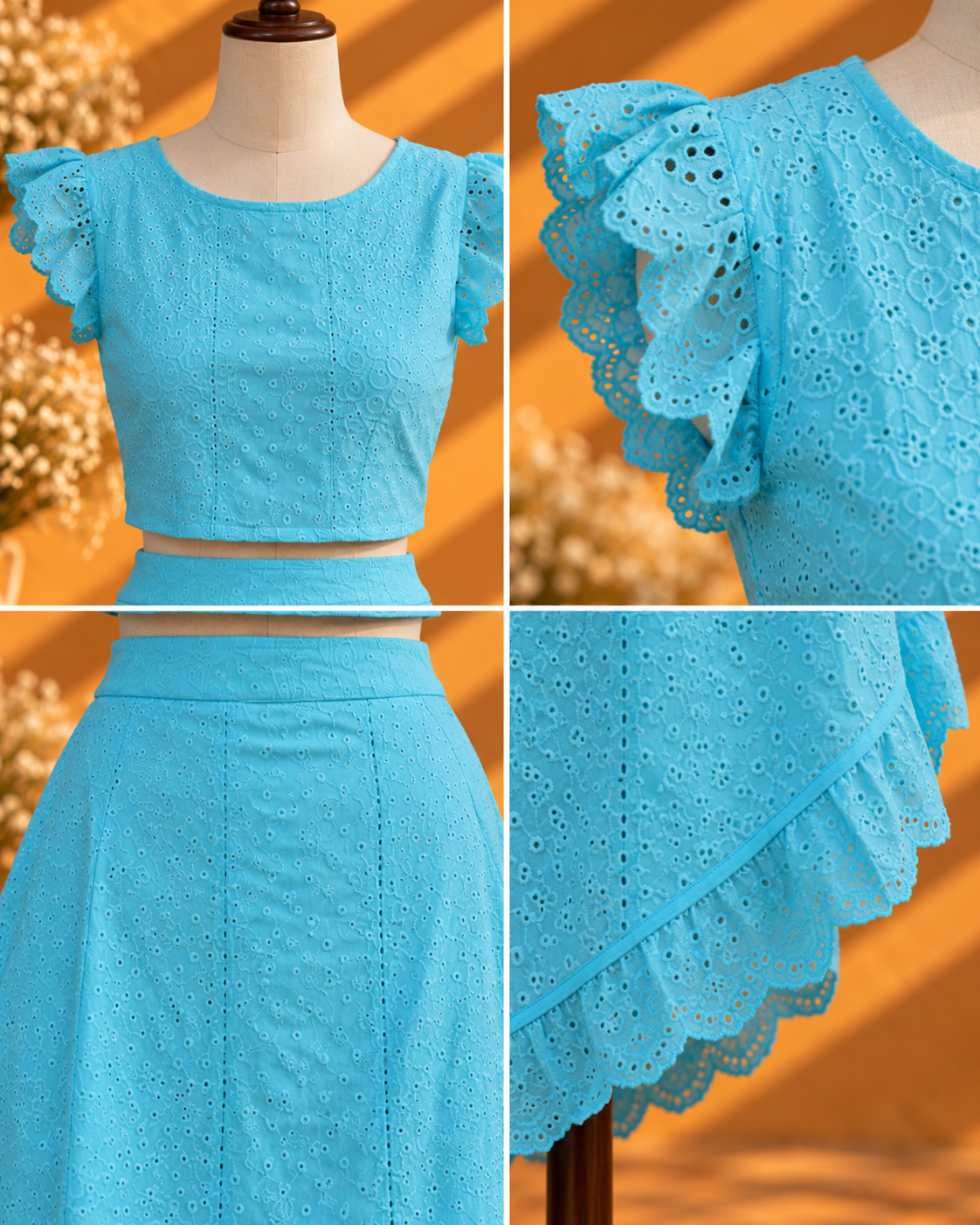 Turquoise Eyelet Co-ord
