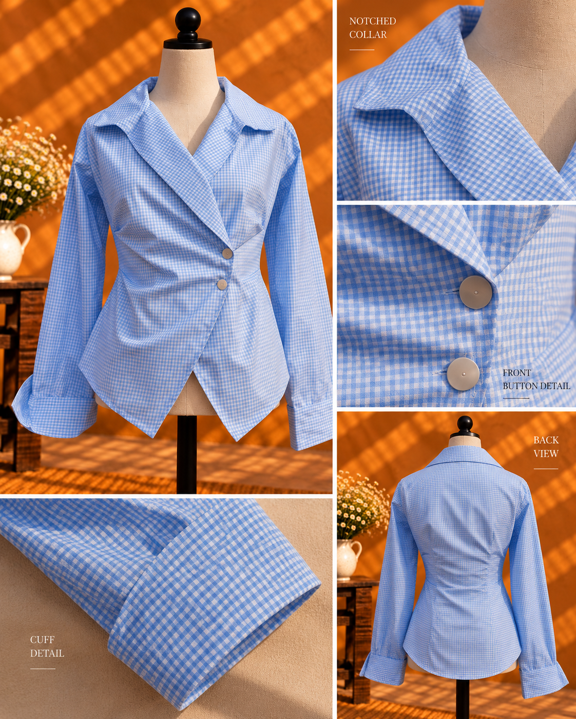 Gingham Wrap Shirt