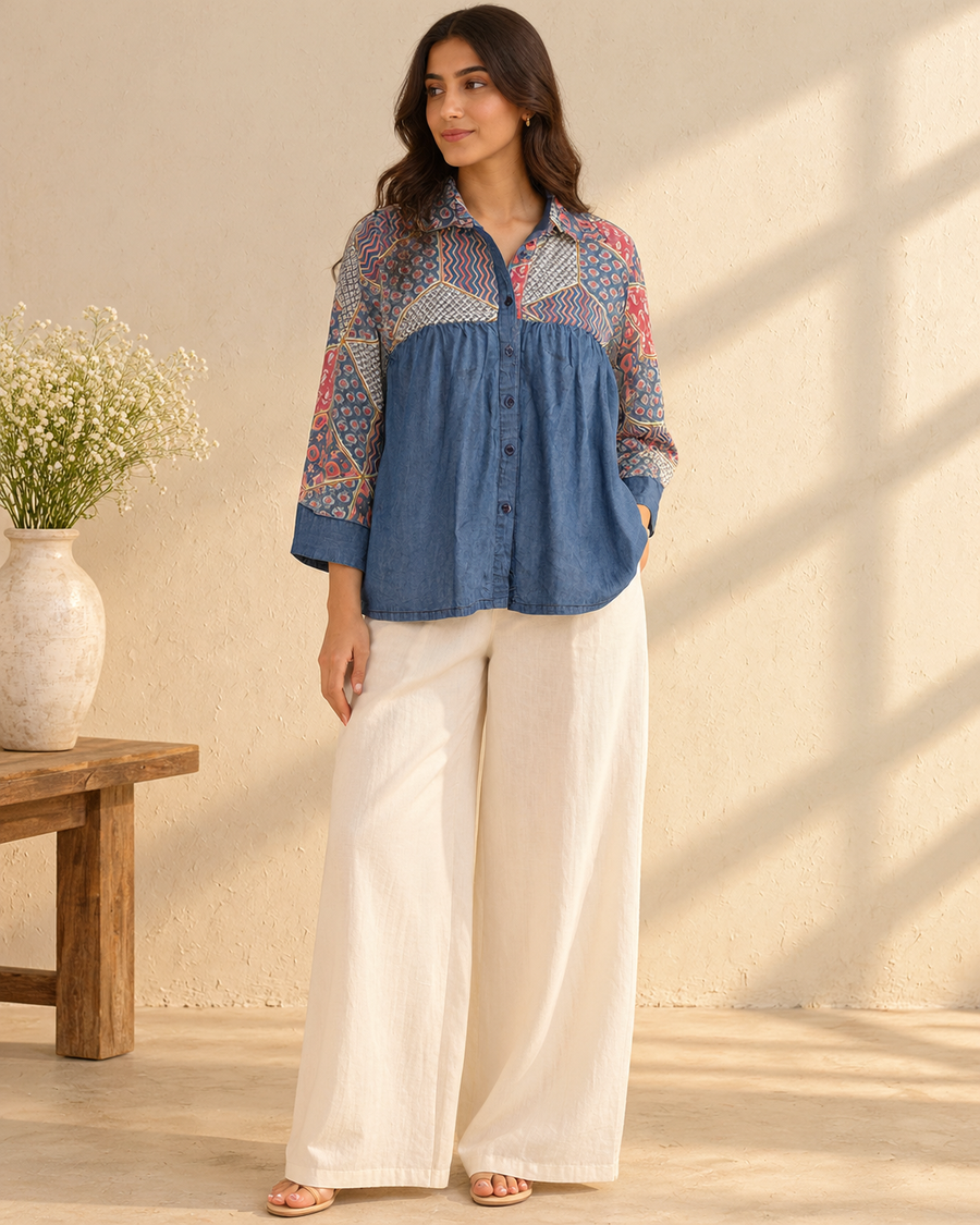 Yoke Patchwork Shirt