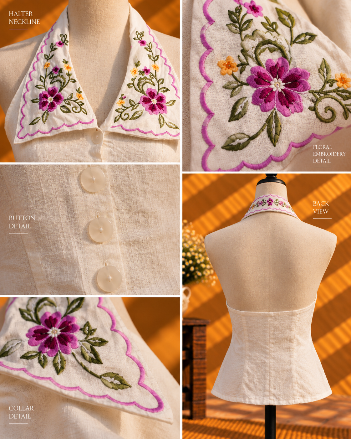Floral Collar Halter