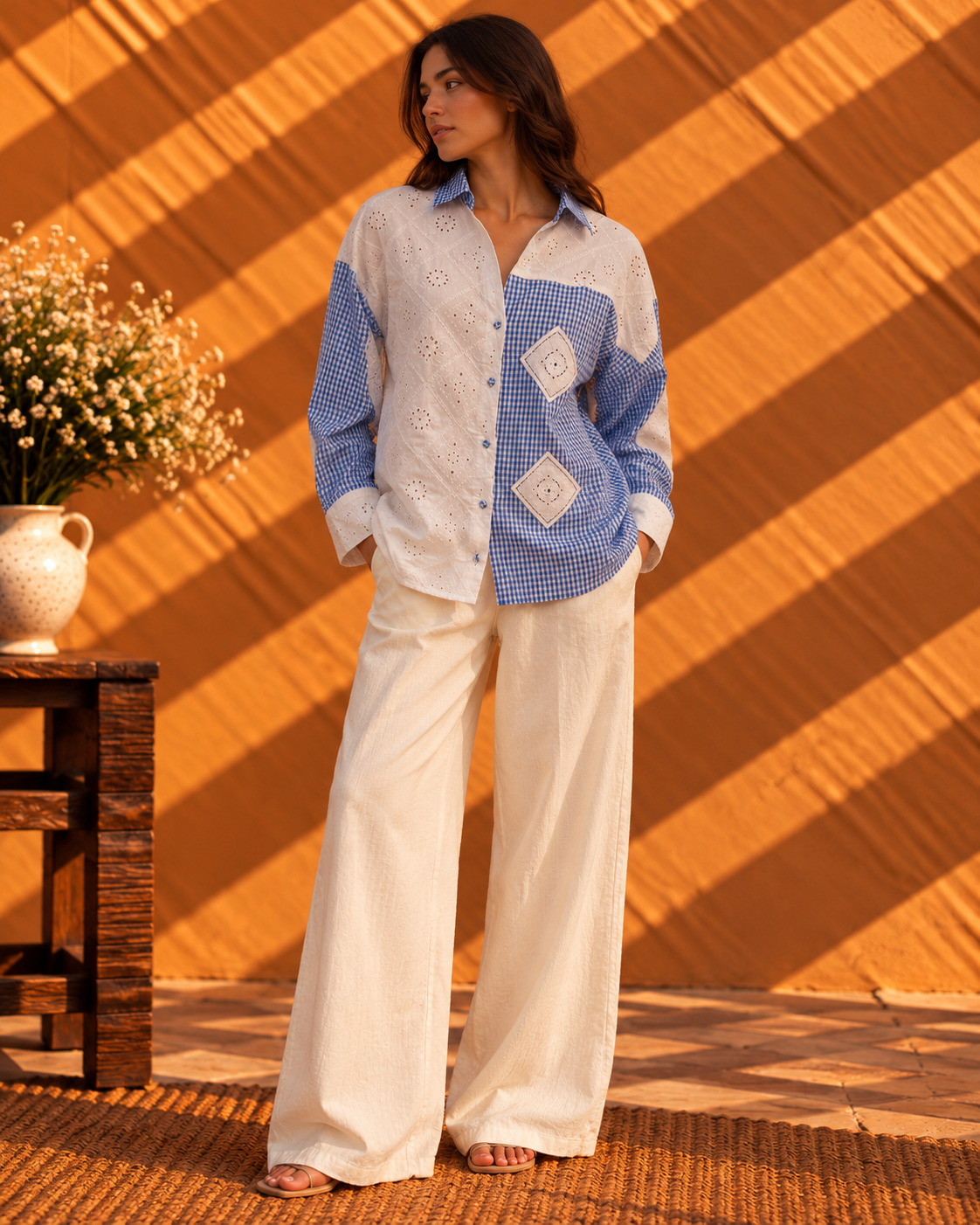 Colorblock Gingham Shirt