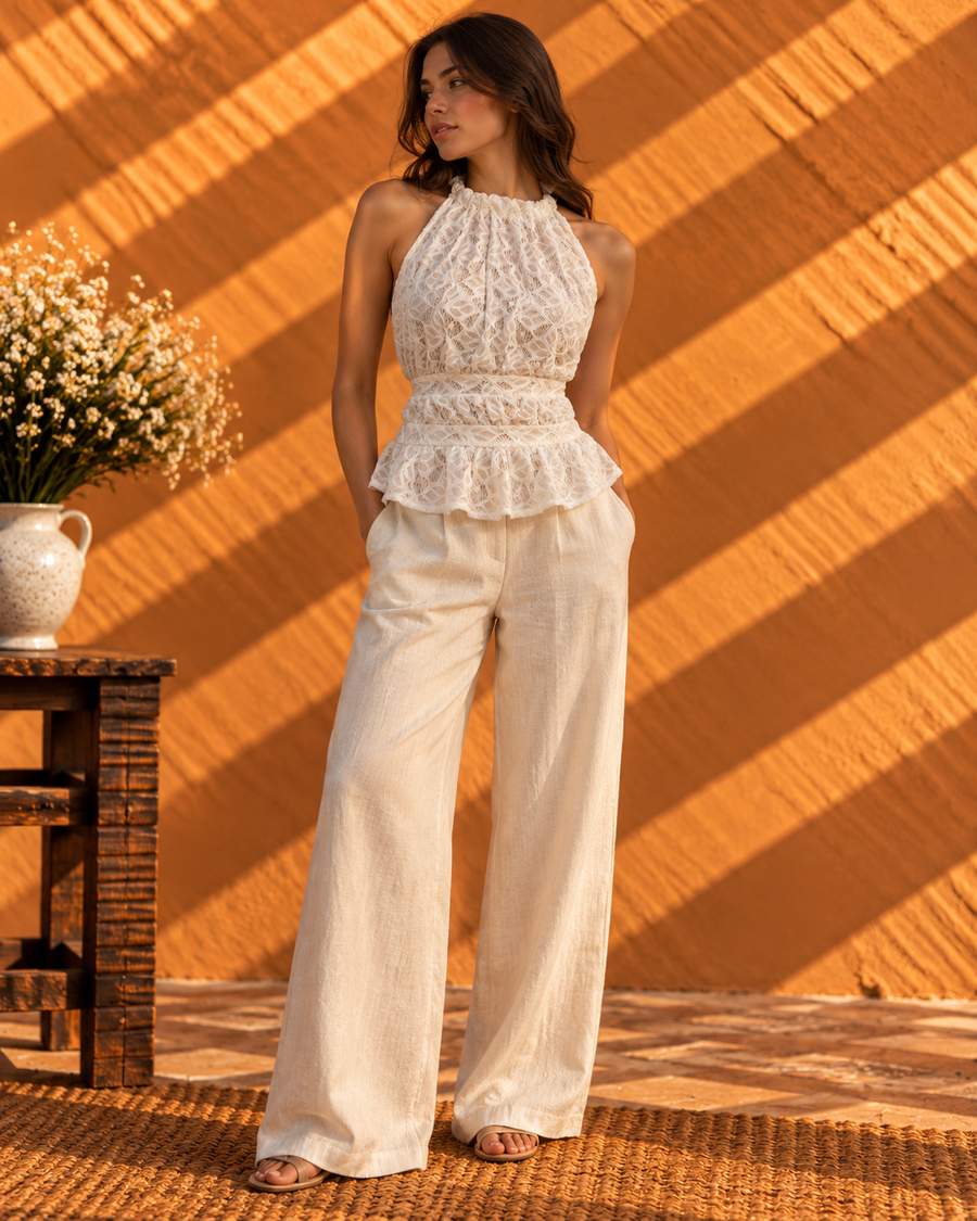 Peplum Halter Top