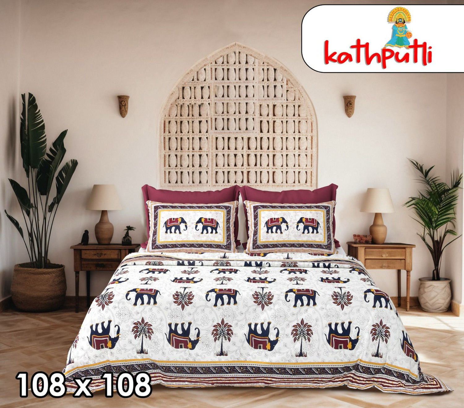 100% Cotton Double Bedsheet Combo Pack with Bedsheet and 2 Pillow Covers