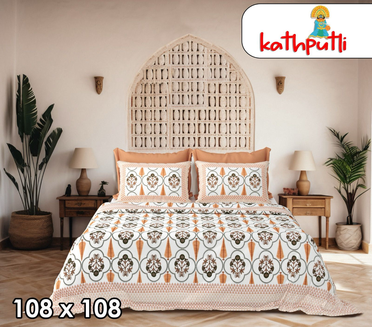 100% Cotton Double Bedsheet Combo Pack with Bedsheet and 2 Pillow Covers