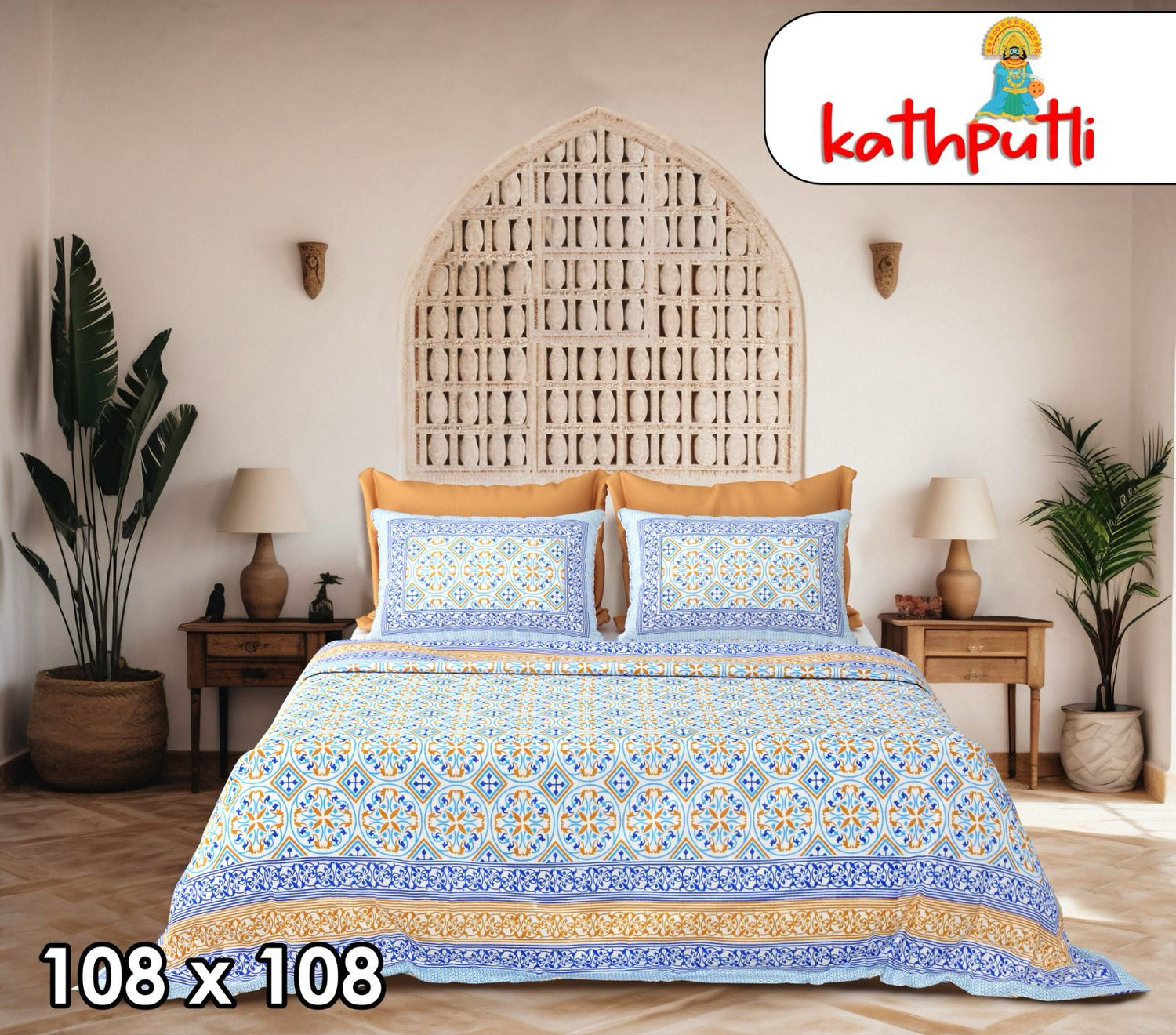 100% Cotton Double Bedsheet Combo Pack with Bedsheet and 2 Pillow Covers