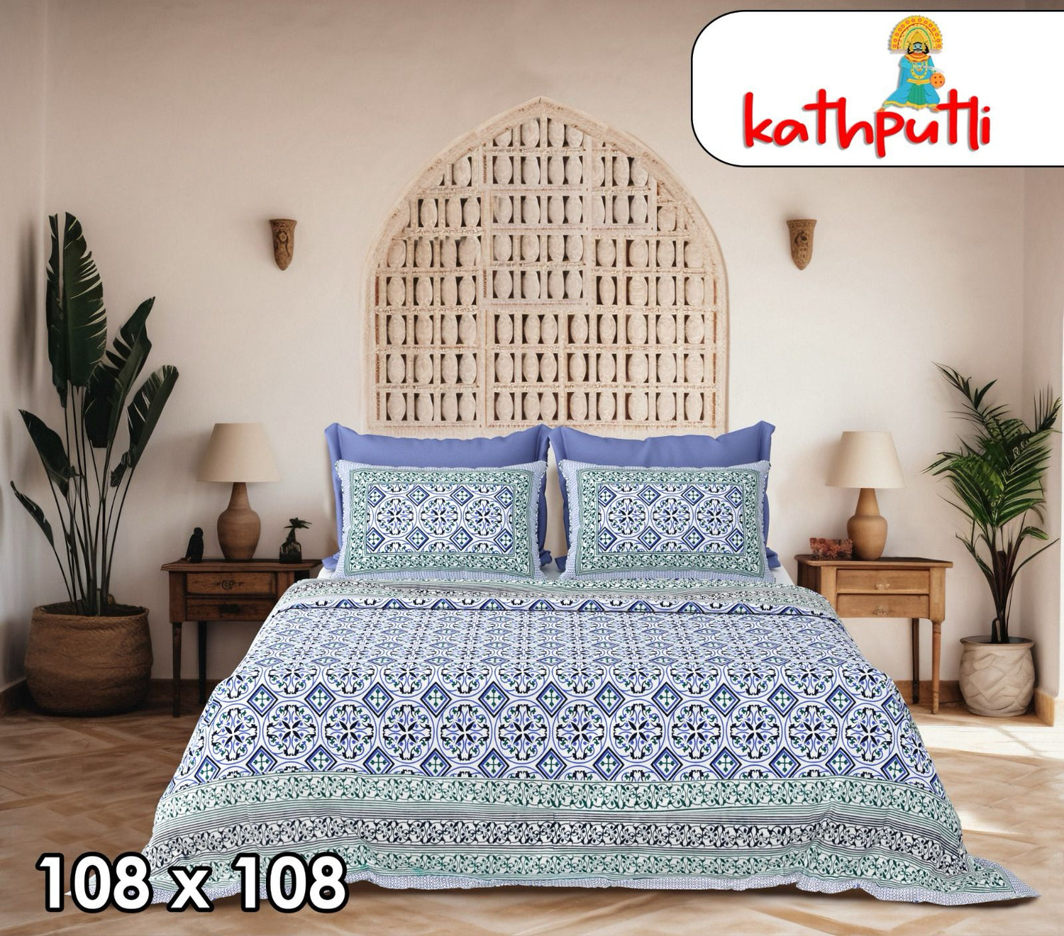 100% Cotton Double Bedsheet Combo Pack with Bedsheet and 2 Pillow Covers