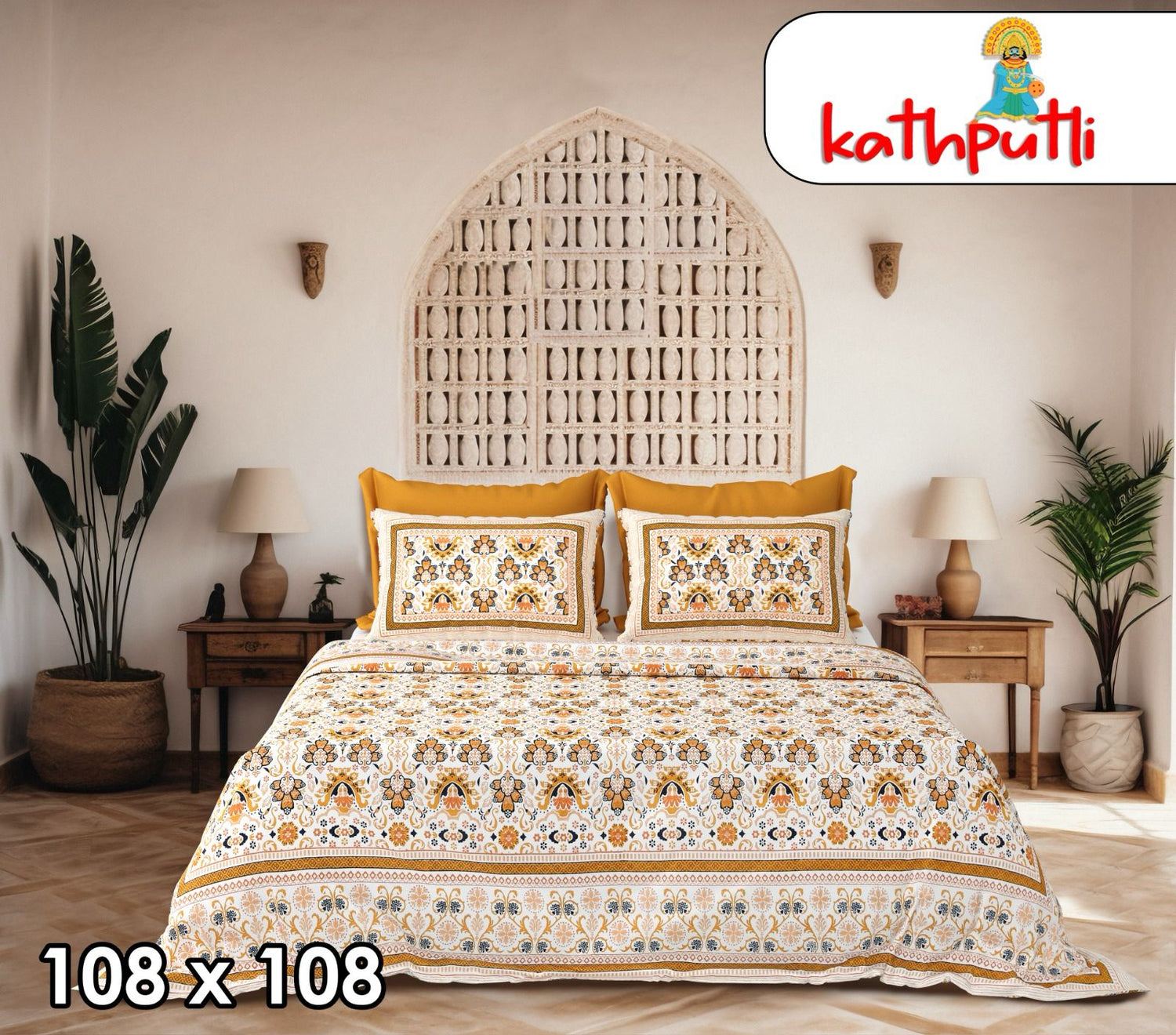 100% Cotton Double Bedsheet Combo Pack with Bedsheet and 2 Pillow Covers