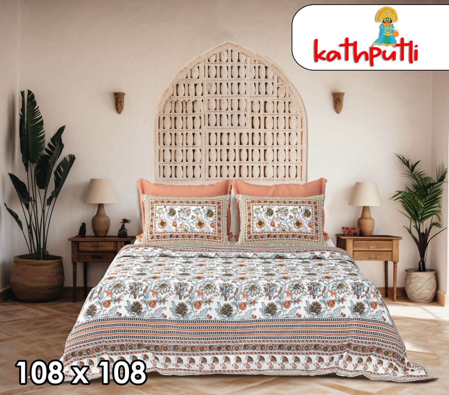 100% Cotton Double Bedsheet Combo Pack with Bedsheet and 2 Pillow Covers