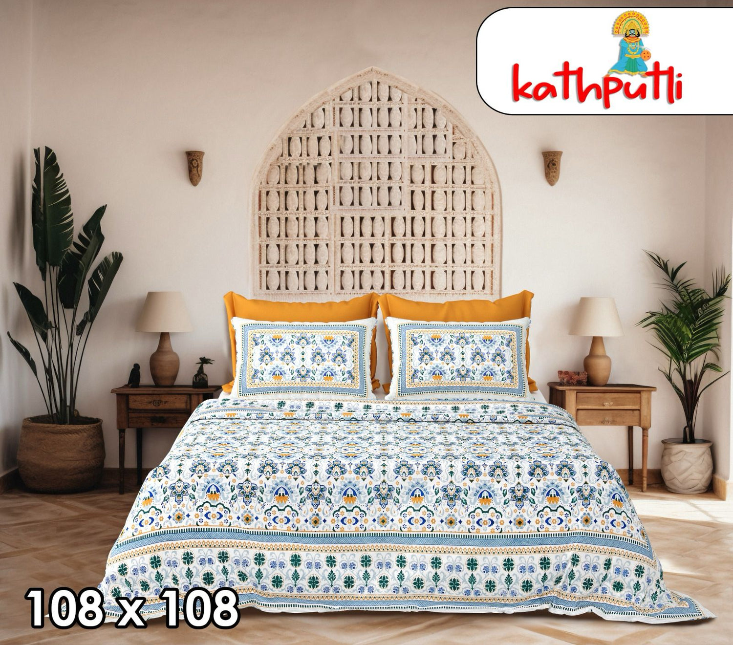 100% Cotton Double Bedsheet Combo Pack with Bedsheet and 2 Pillow Covers
