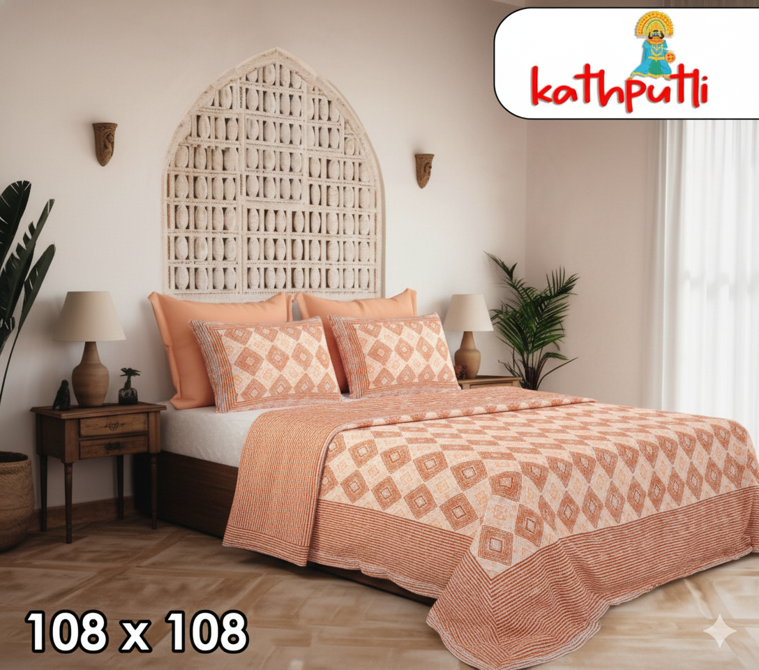 100% Cotton Double Bedsheet Combo Pack with Bedsheet and 2 Pillow Covers