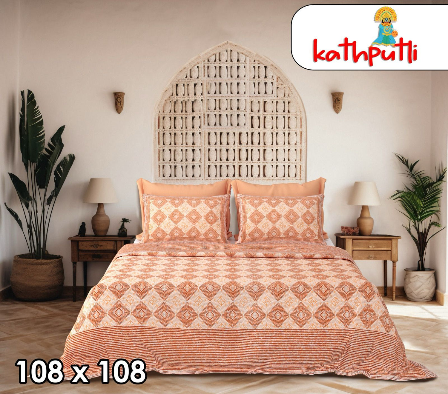100% Cotton Double Bedsheet Combo Pack with Bedsheet and 2 Pillow Covers