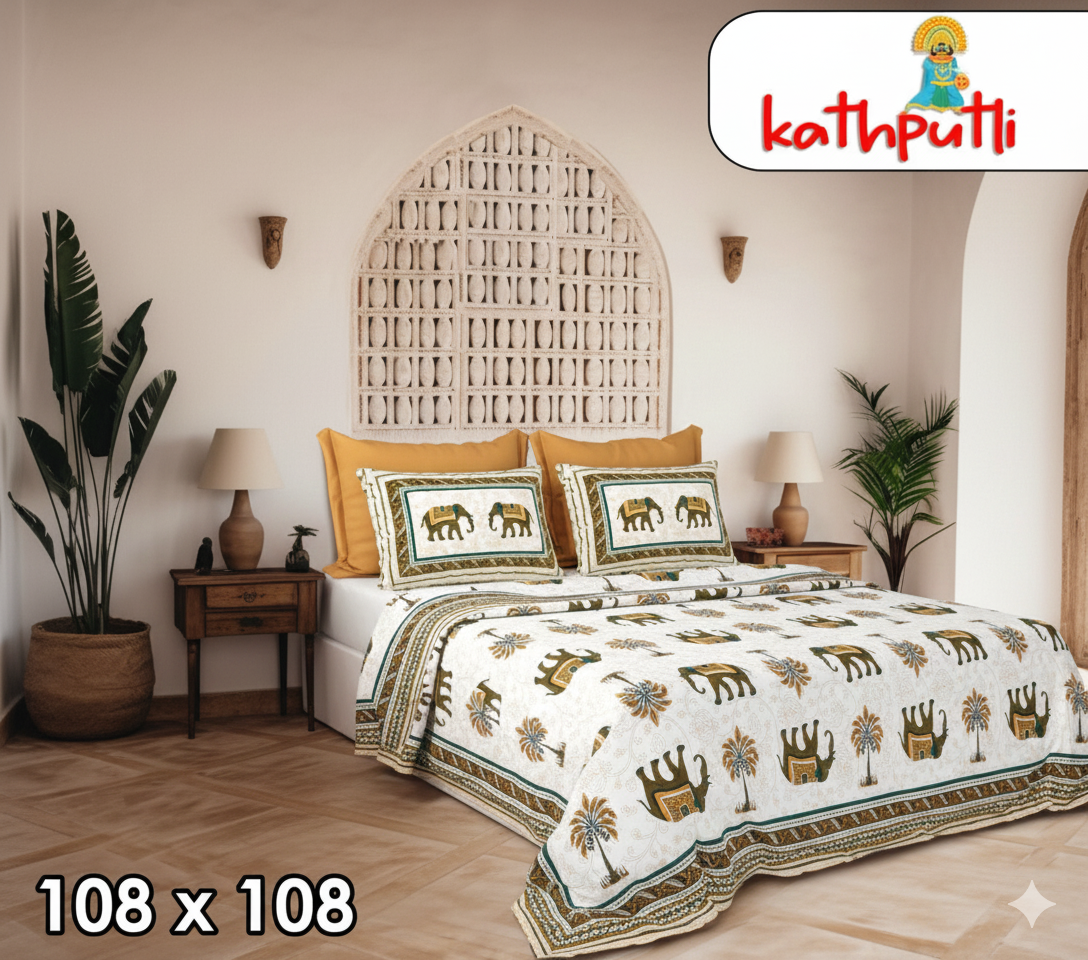 100% Cotton Double Bedsheet Combo Pack with Bedsheet and 2 Pillow Covers