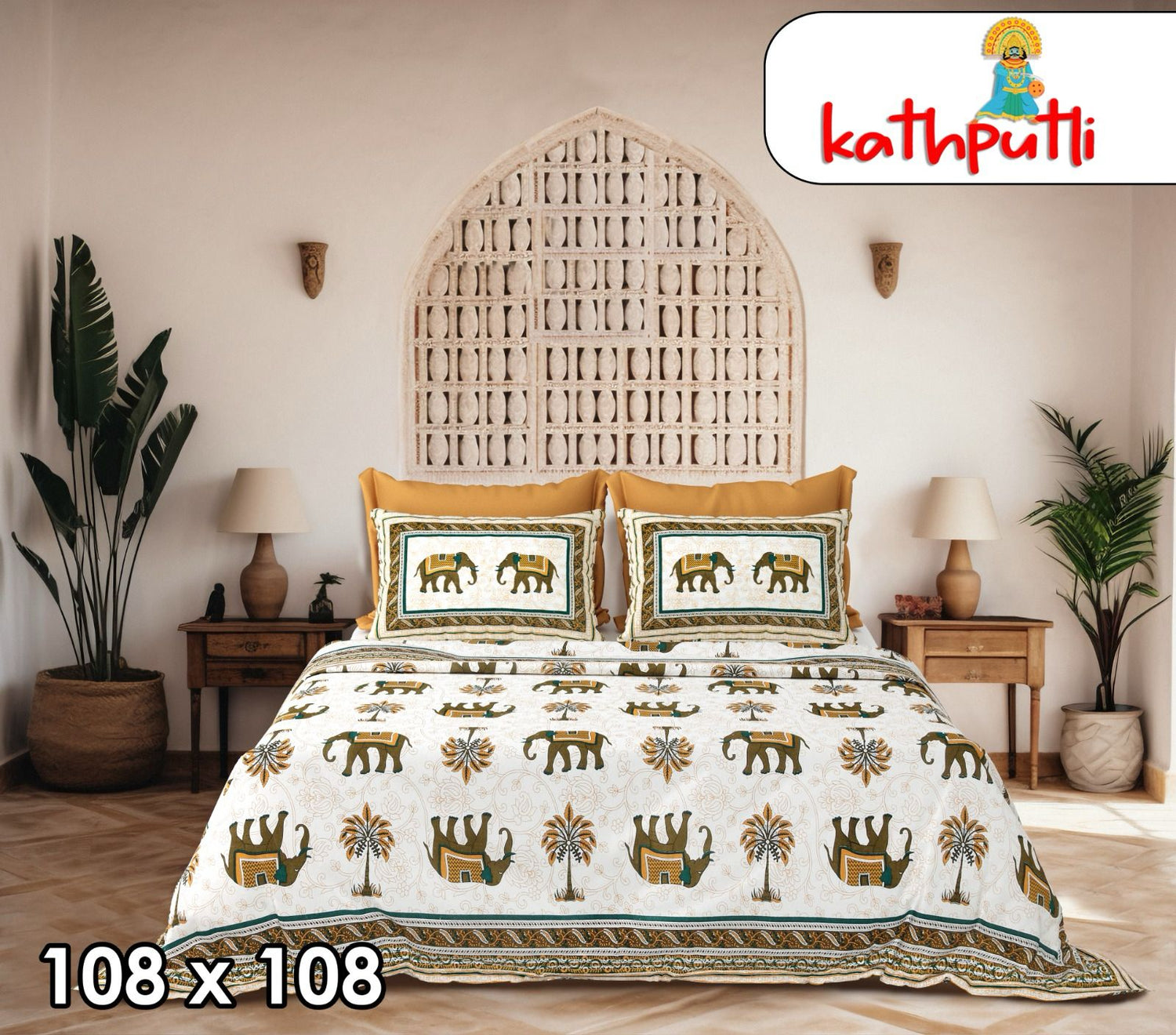 100% Cotton Double Bedsheet Combo Pack with Bedsheet and 2 Pillow Covers